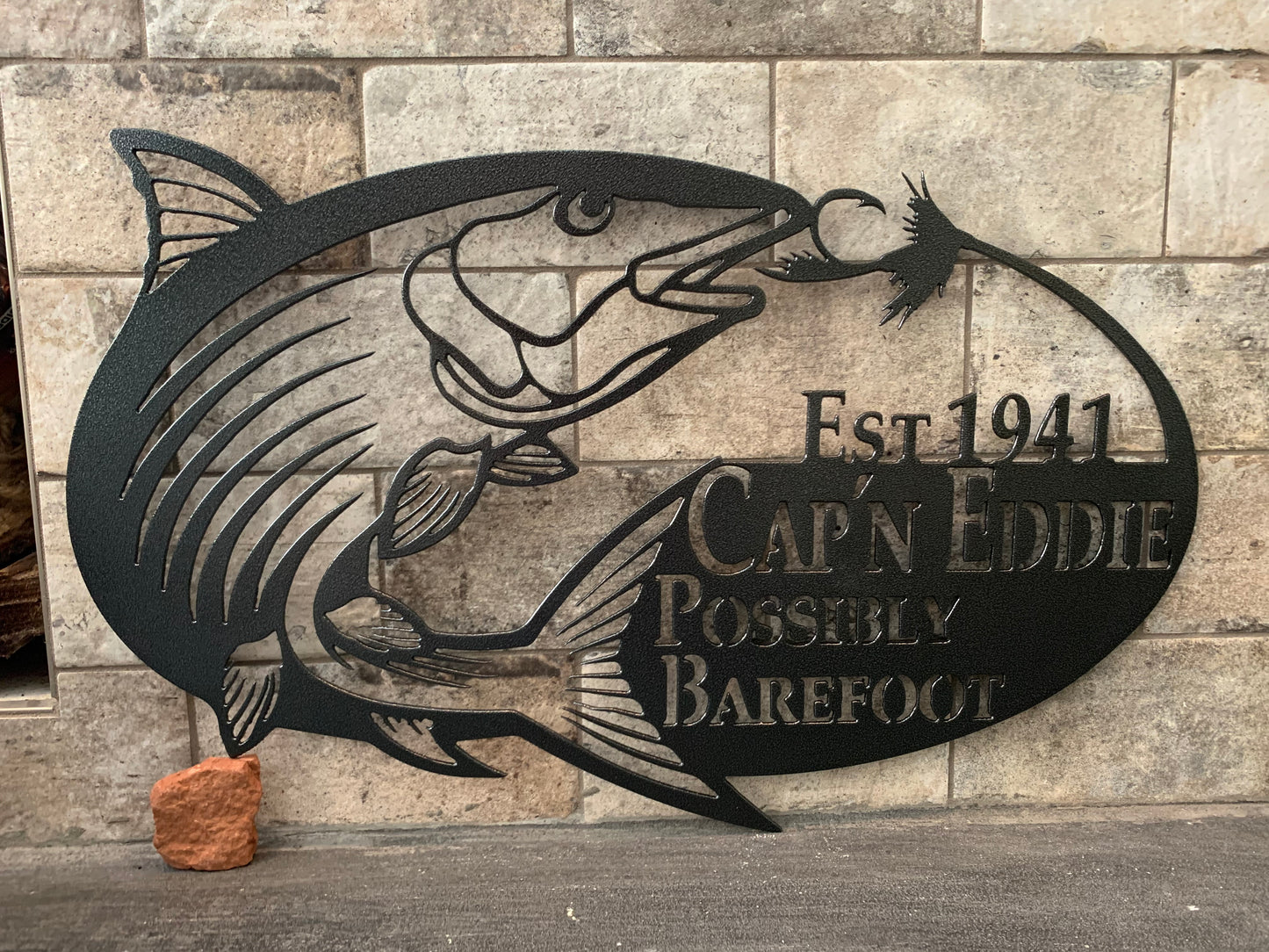 Custom Metal Bonefish Name and Establish Year Sign