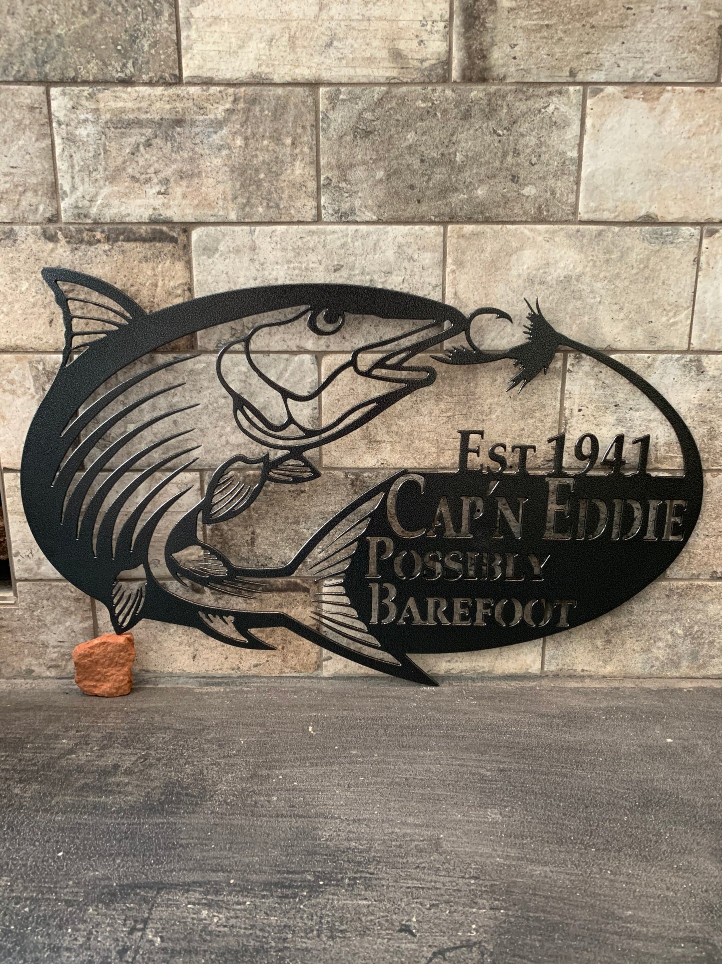Custom Metal Bonefish Name and Establish Year Sign