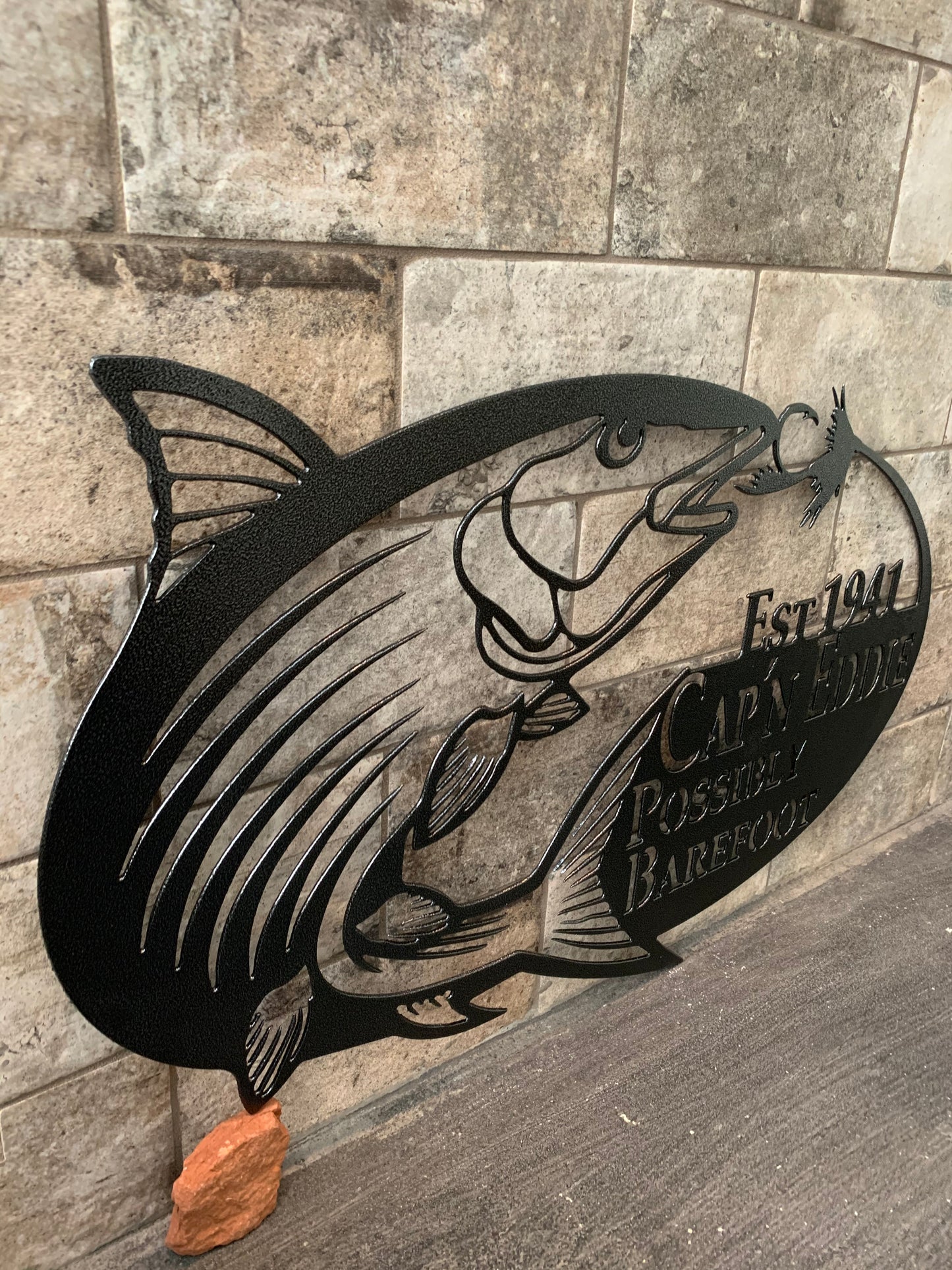 Custom Metal Bonefish Name and Establish Year Sign