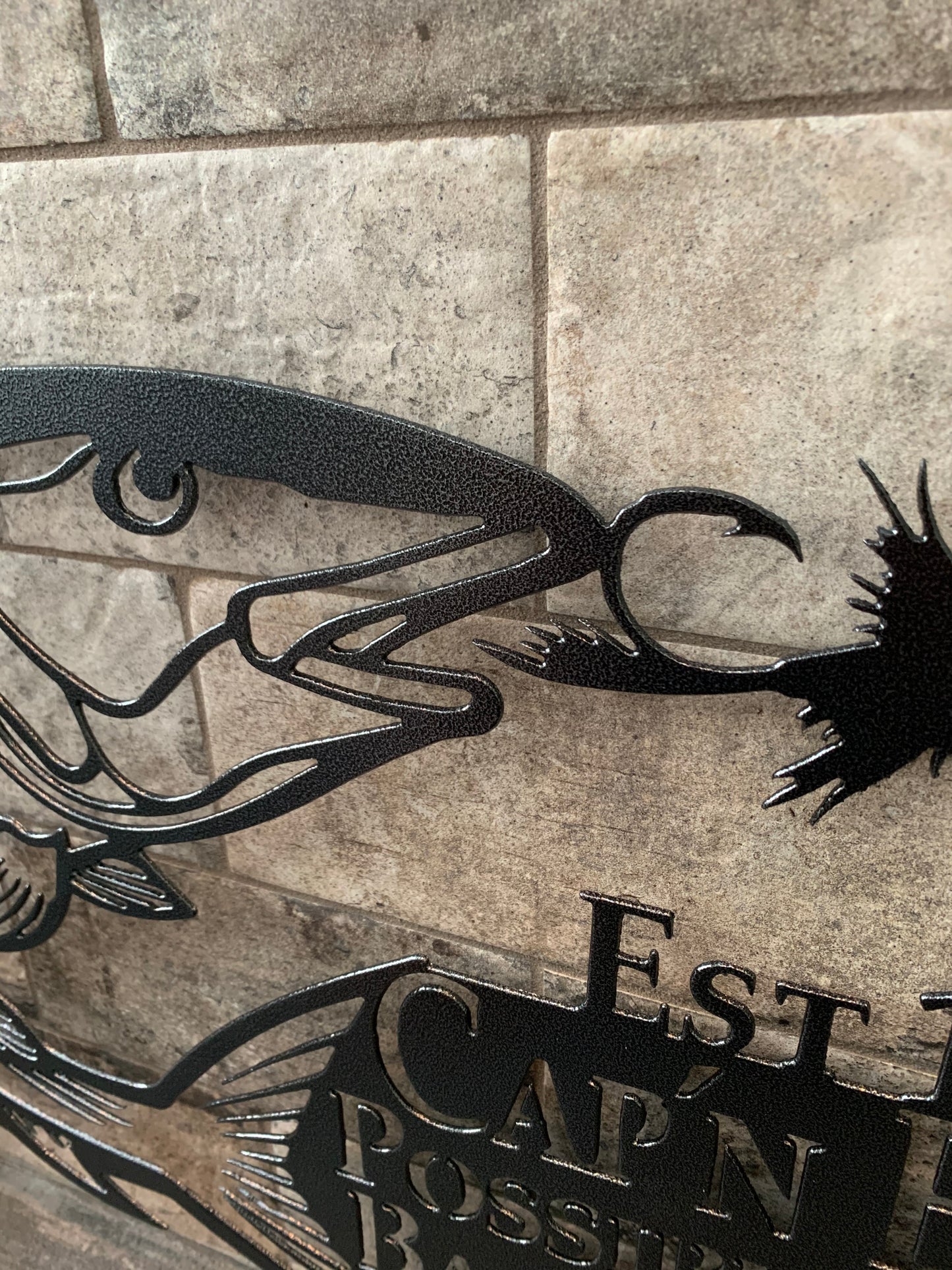 Custom Metal Bonefish Name and Establish Year Sign