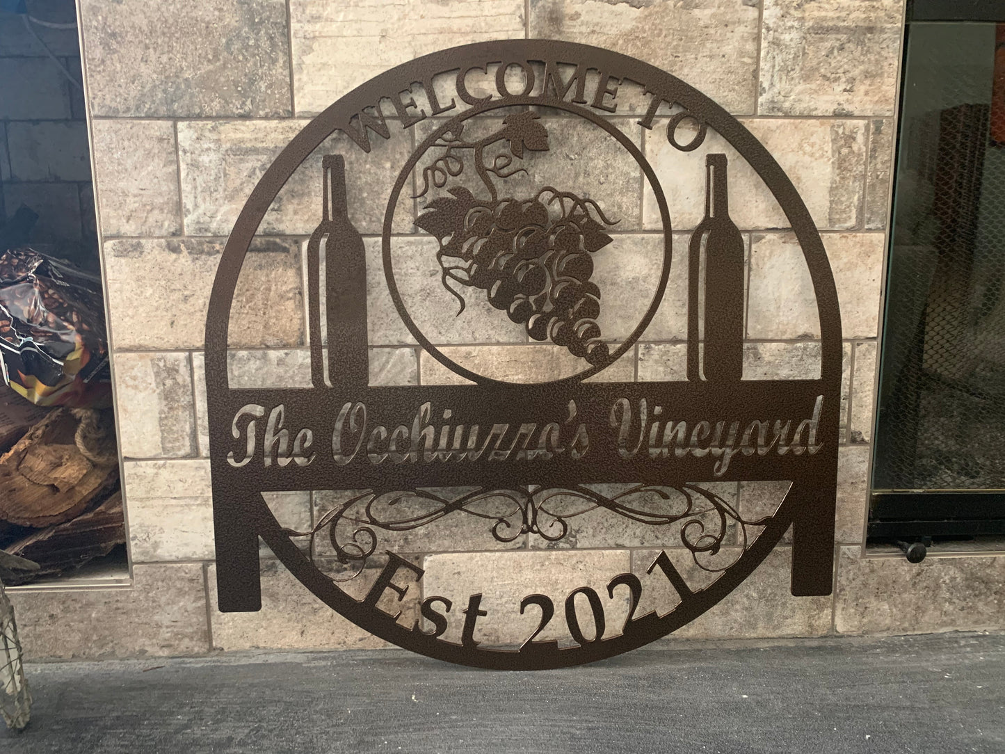 Custom Meal Our Vineyard Last Name Establish Year Garden sign