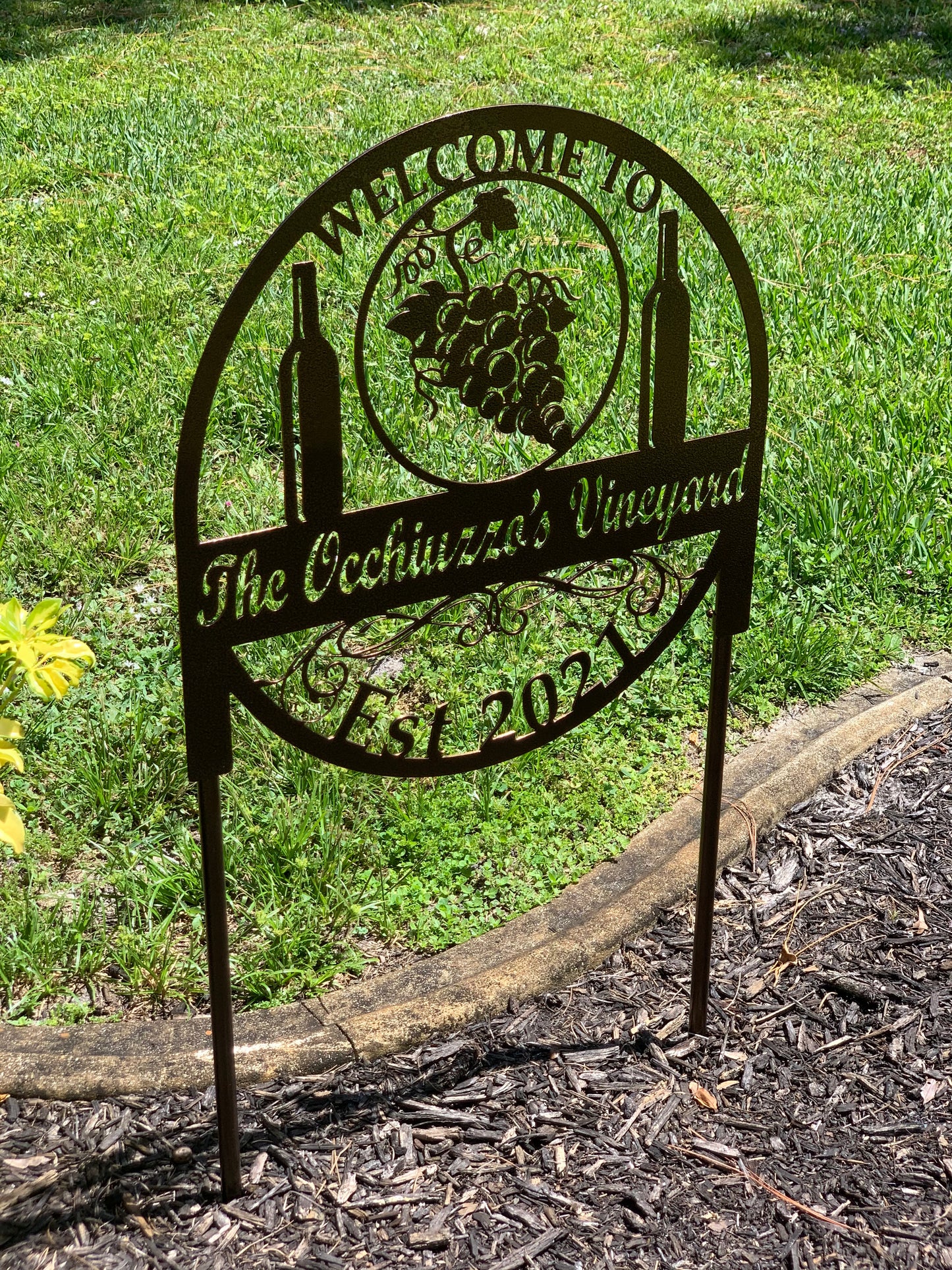 Custom Meal Our Vineyard Last Name Establish Year Garden sign