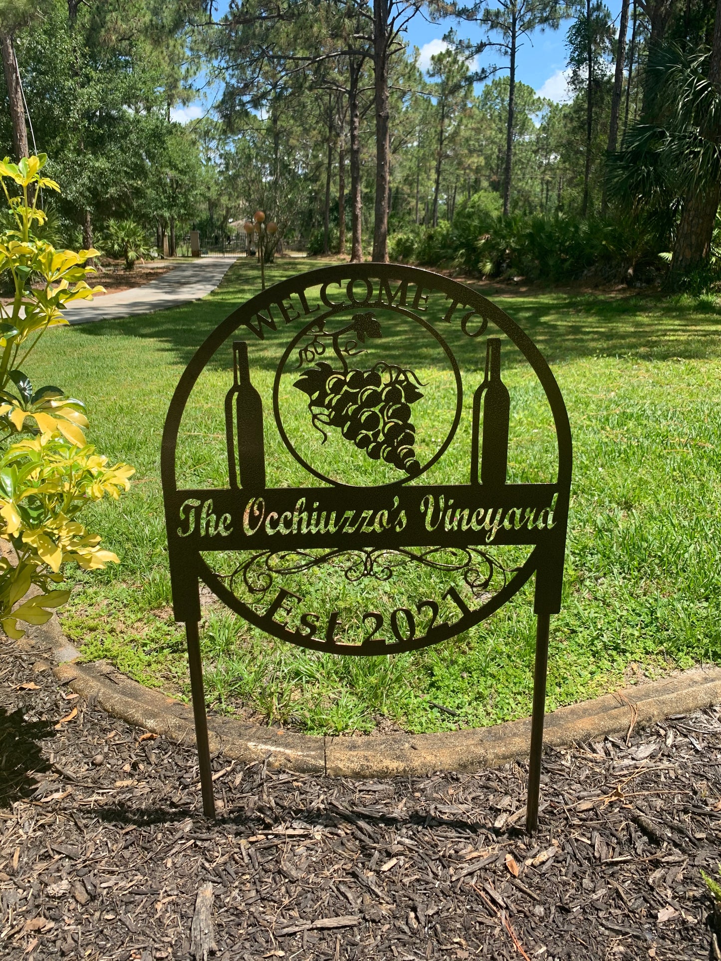 Custom Meal Our Vineyard Last Name Establish Year Garden sign