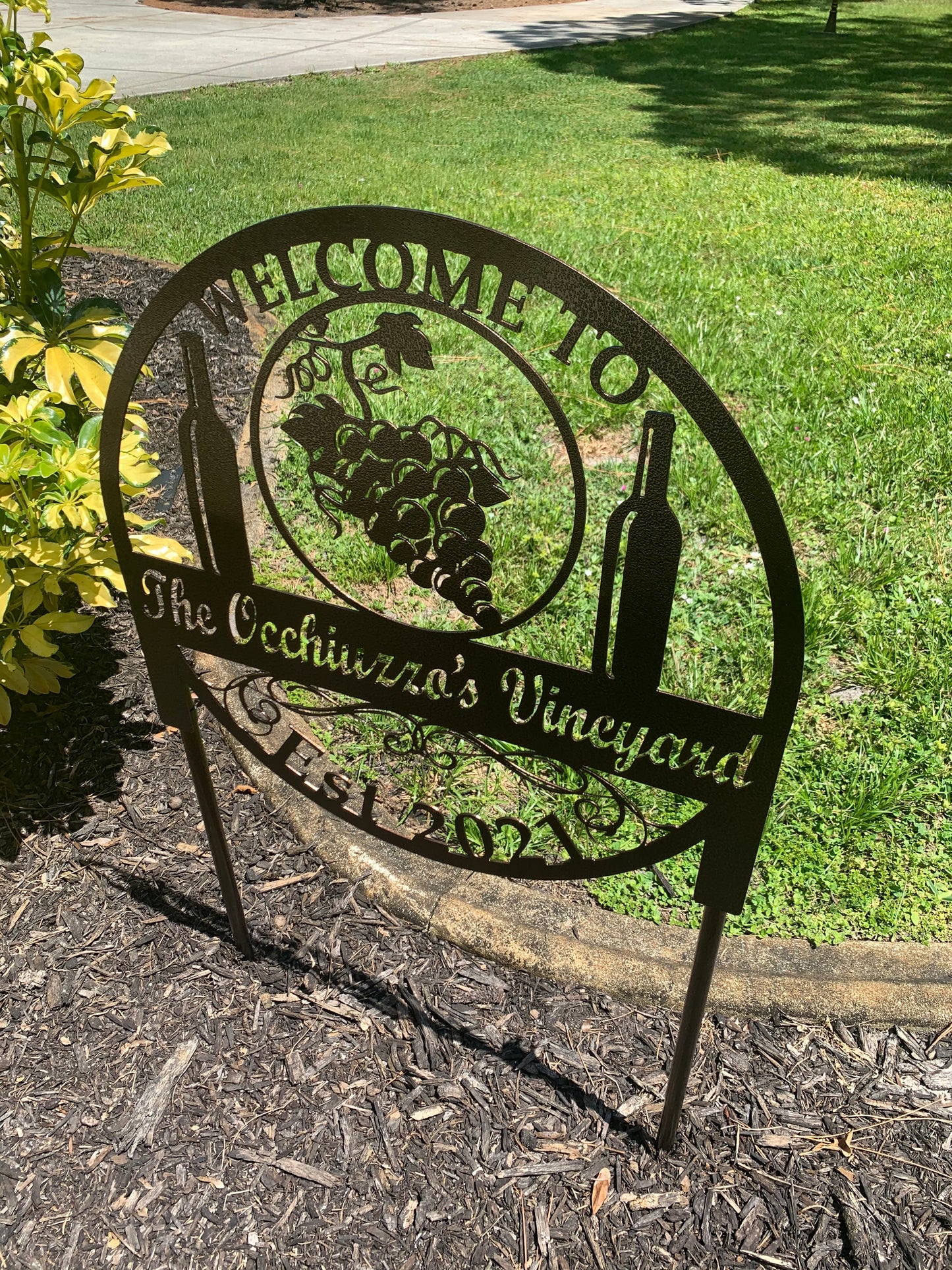 Custom Meal Our Vineyard Last Name Establish Year Garden sign