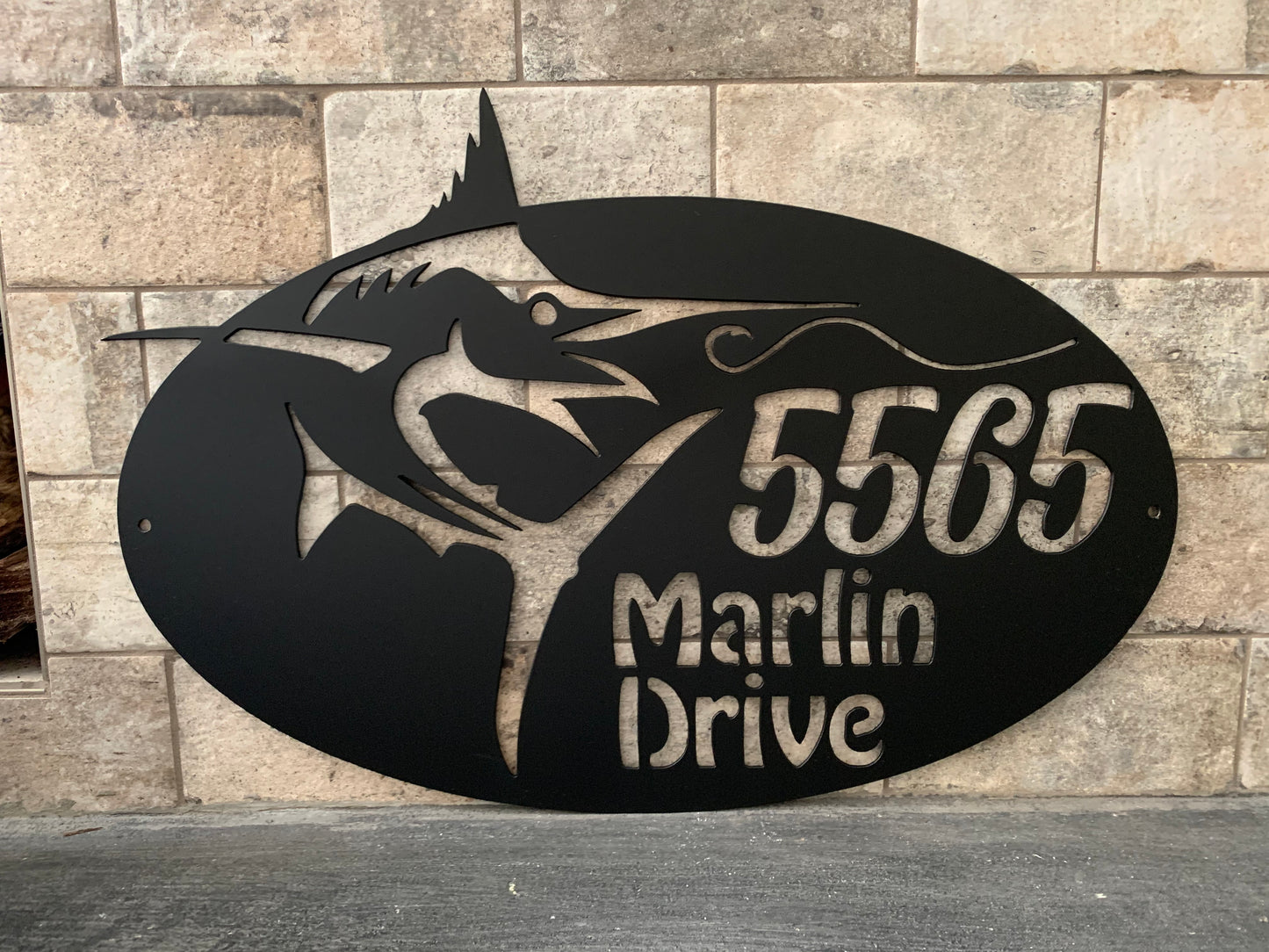 Custom Metal Sailfish Address Sign