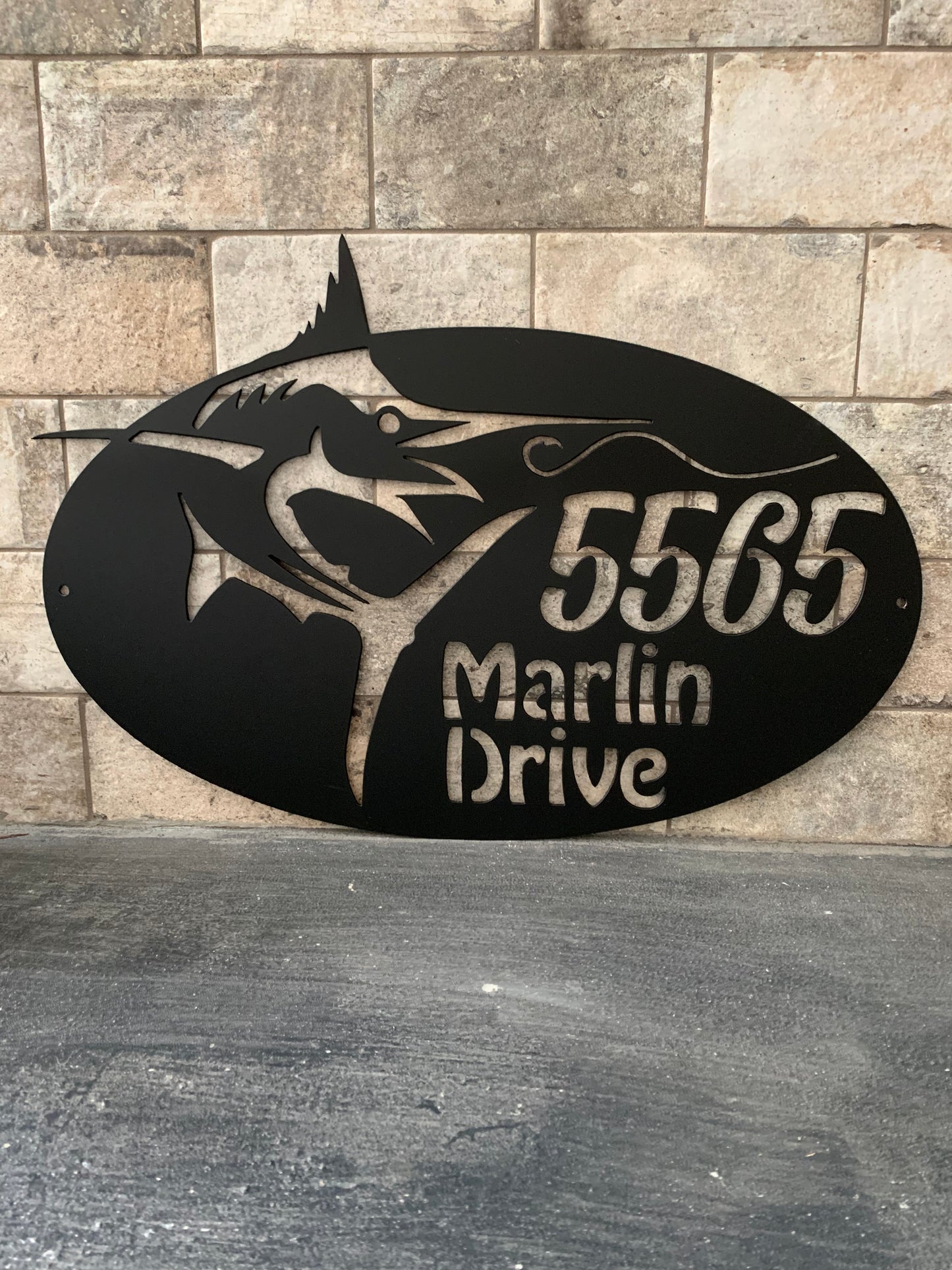 Custom Metal Marlin Address Sign