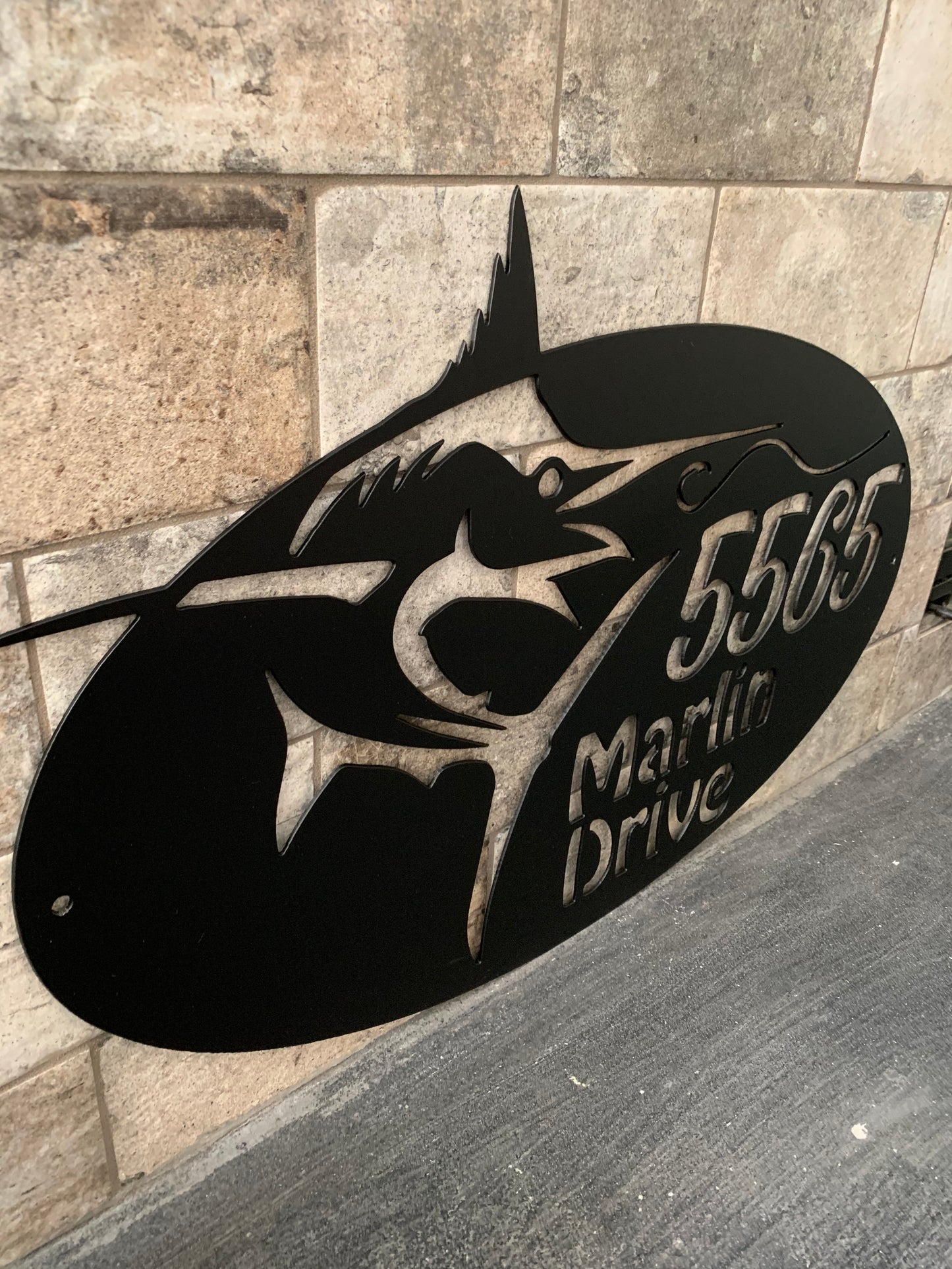Custom Metal Sailfish Address Sign