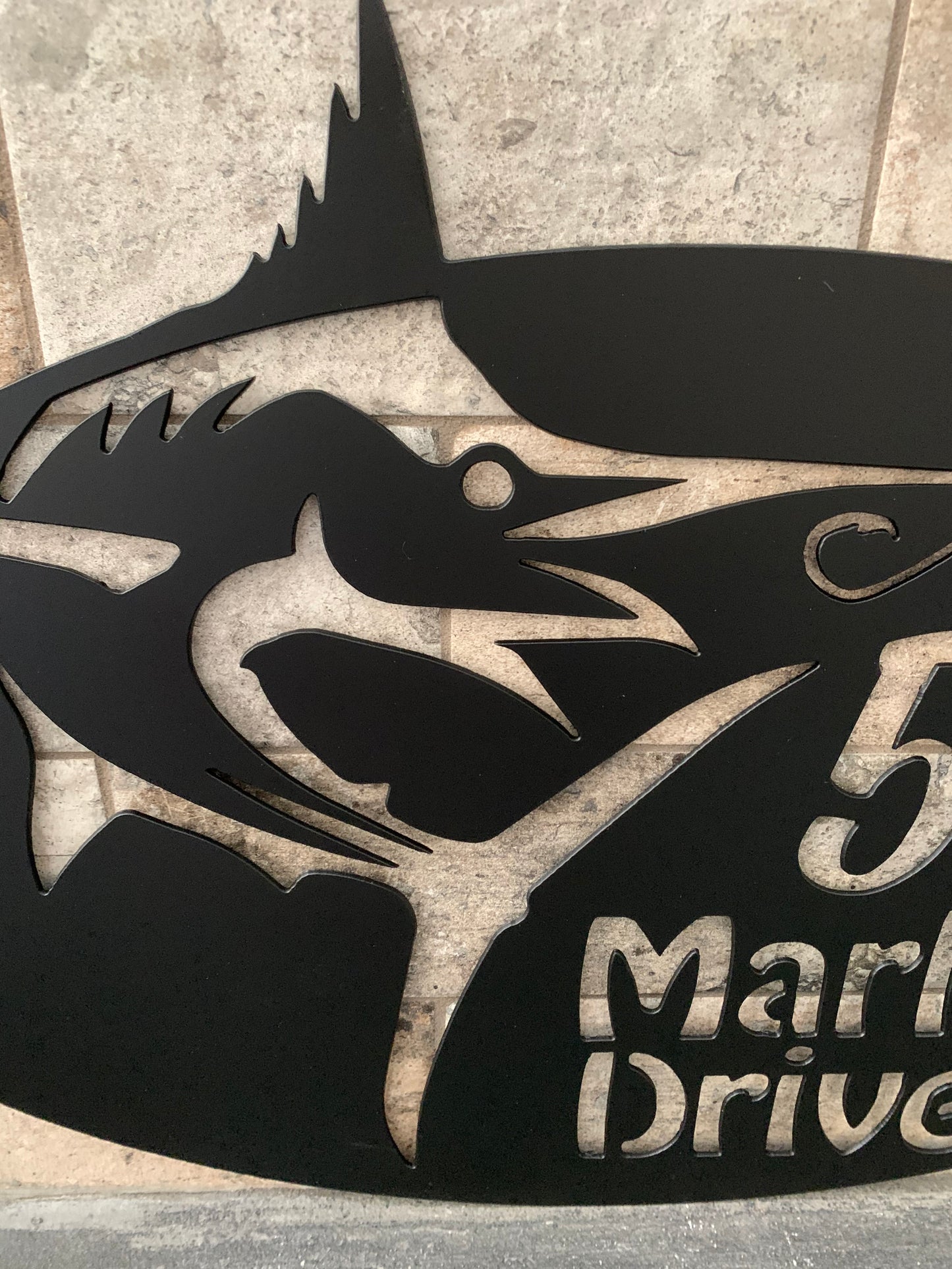 Custom Metal Sailfish Address Sign