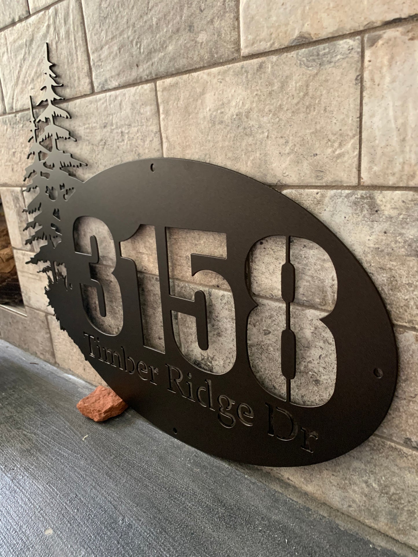 Custom Pine Tree Metal Address Sign