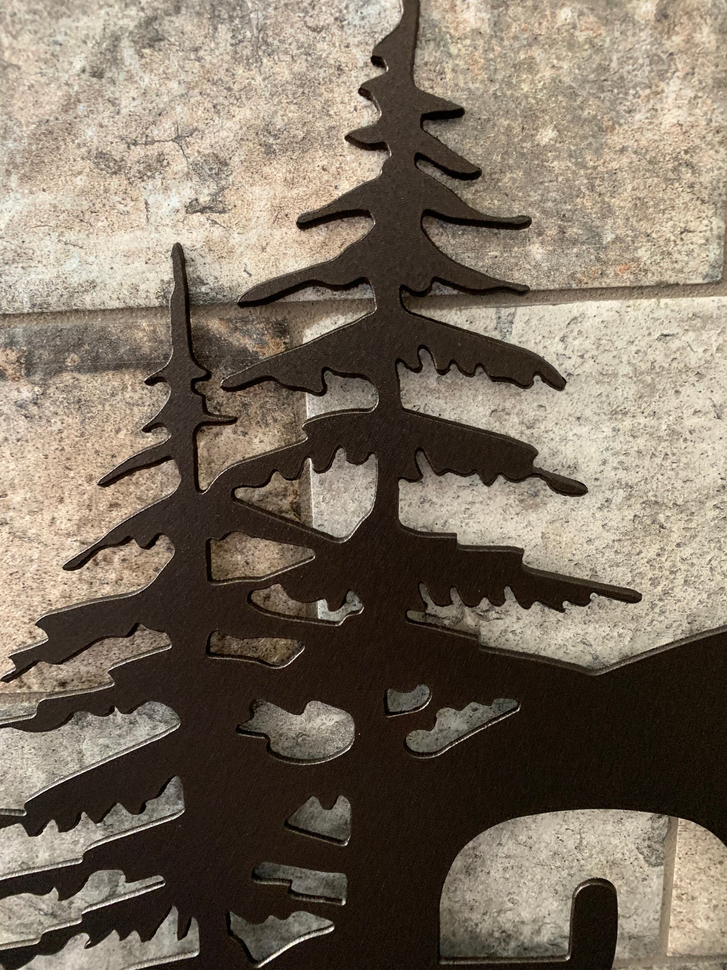 Custom Pine Tree Square Metal Address Sign
