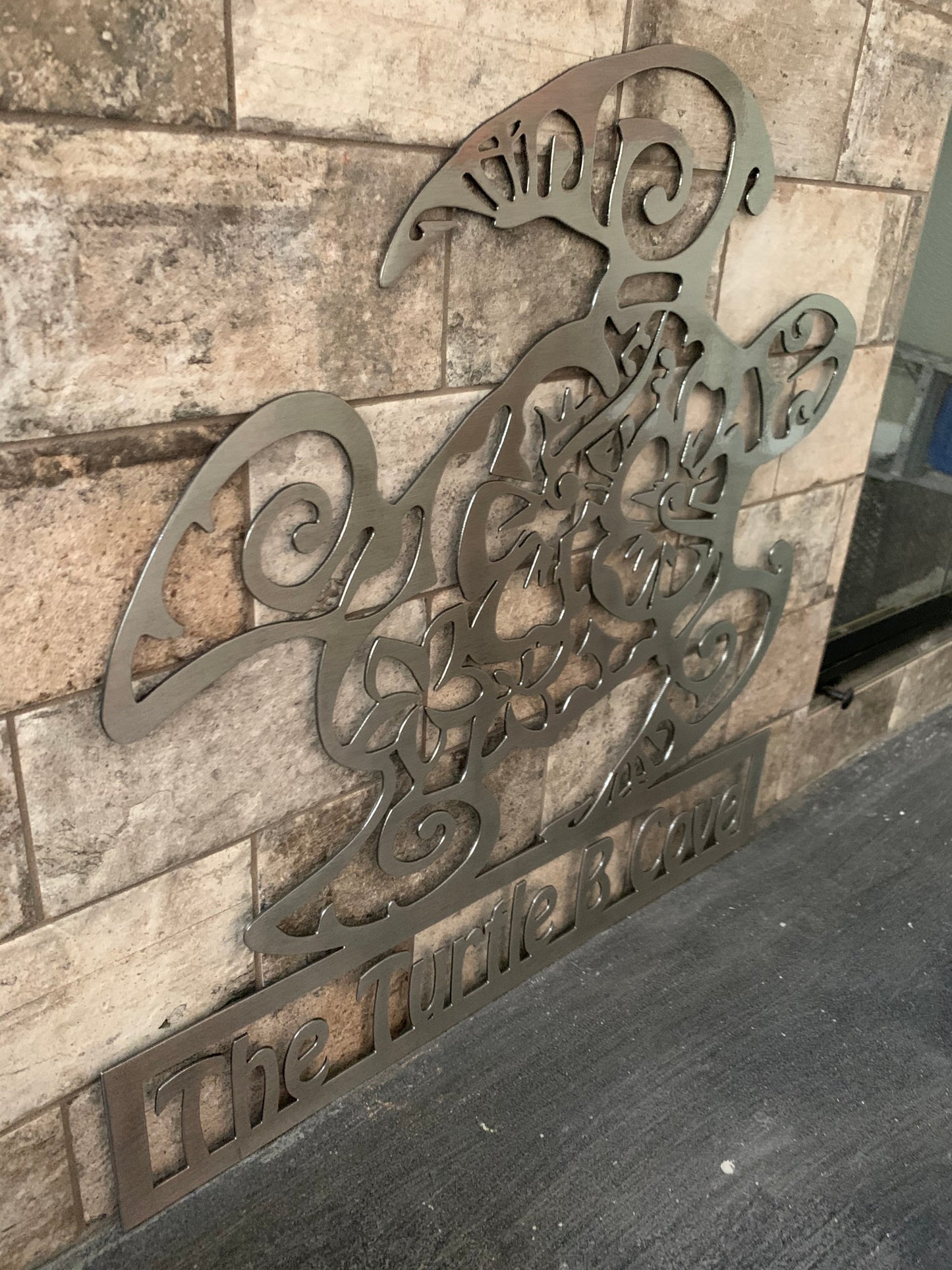 Custom Metal Sea Turtle Horizontal Address Sign