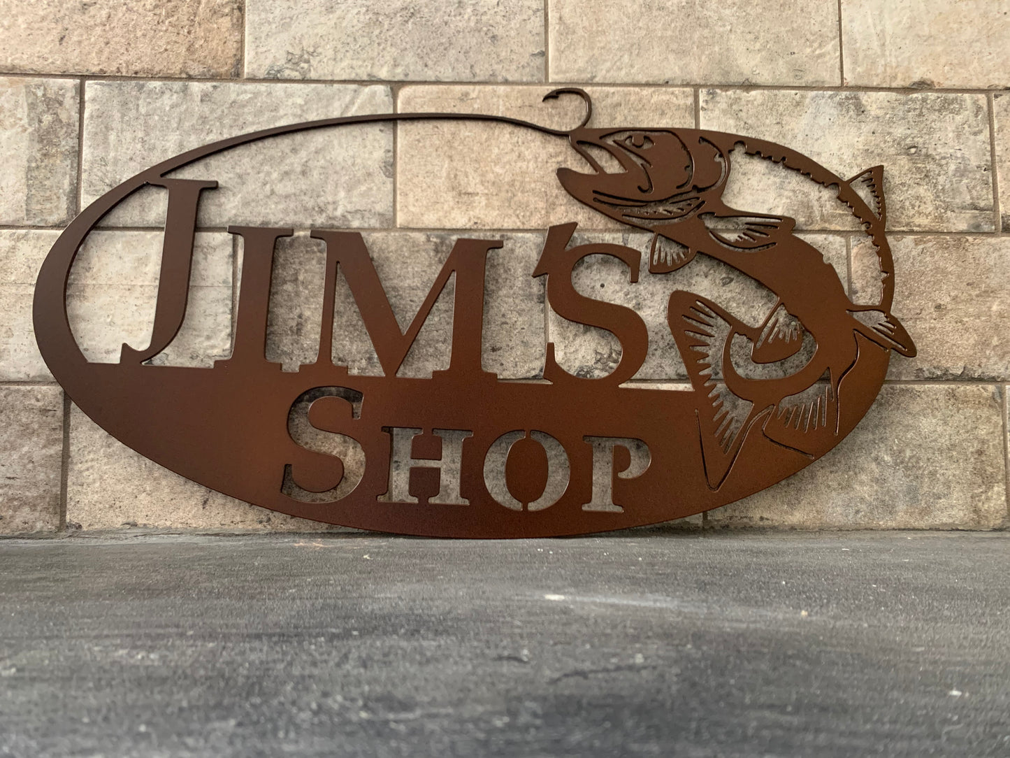 Custom Metal Trout Address Sign