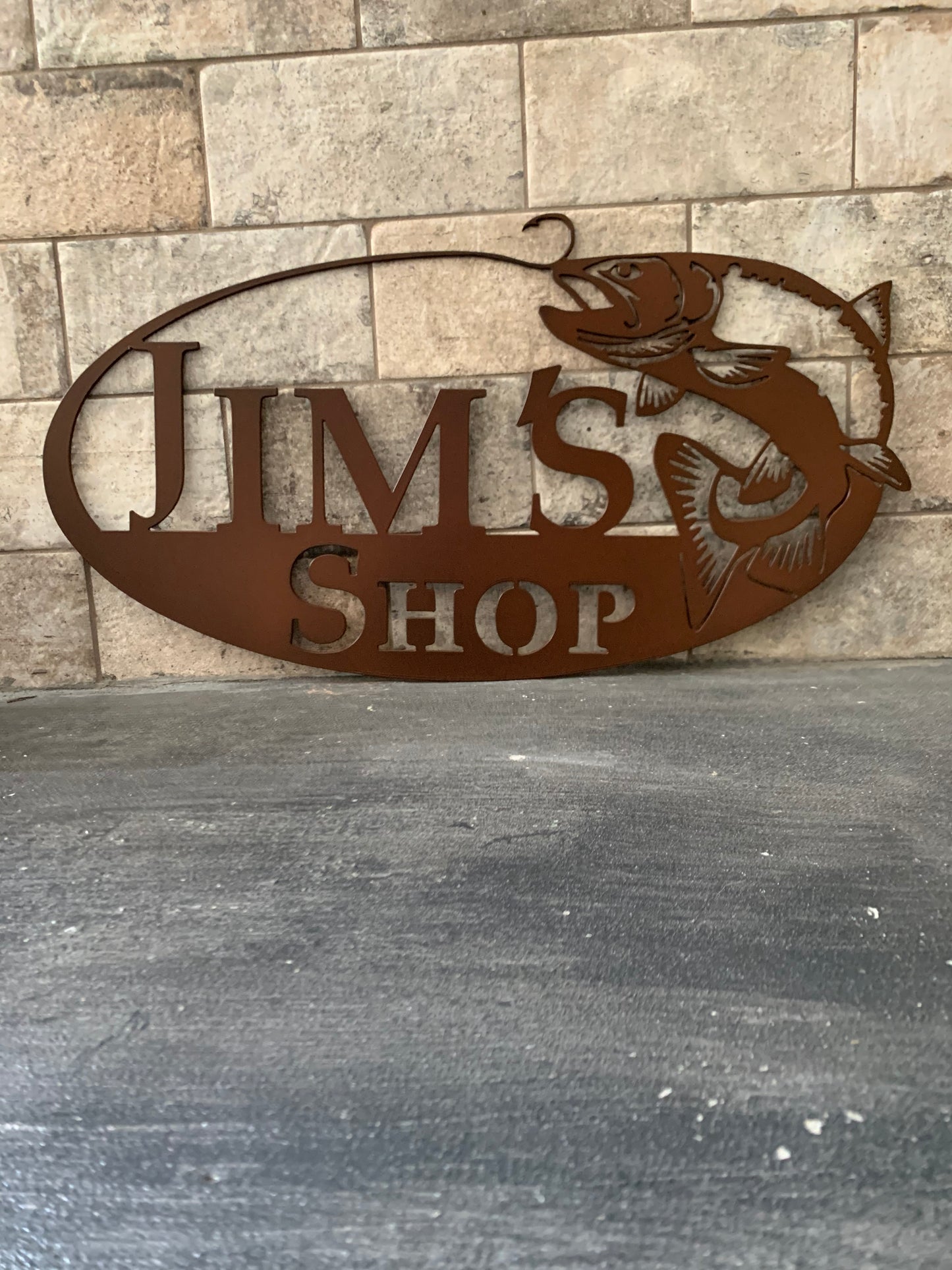 Custom Metal Trout Address Sign