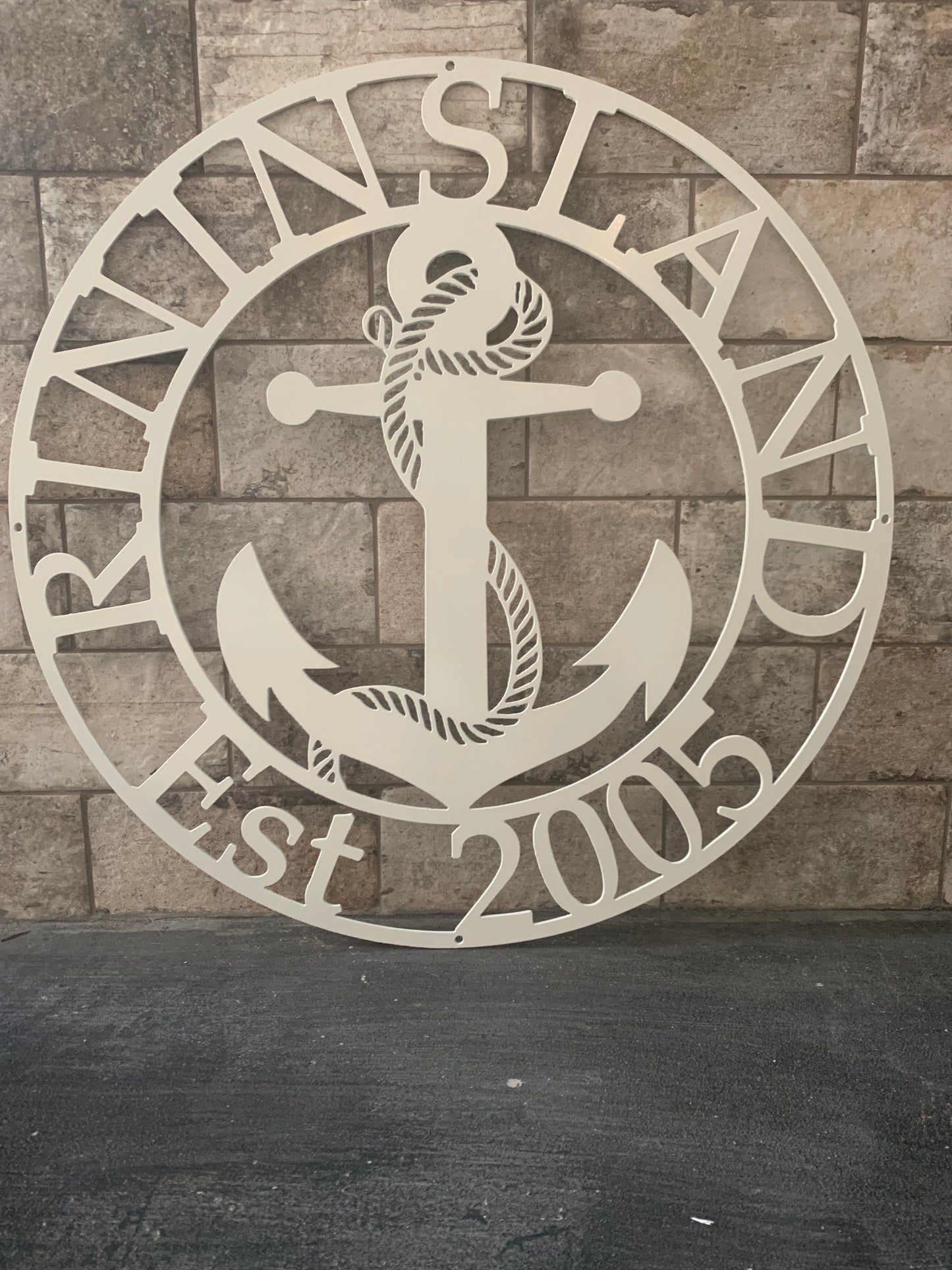 Custom Metal Anchor Name and Establish Year Sign