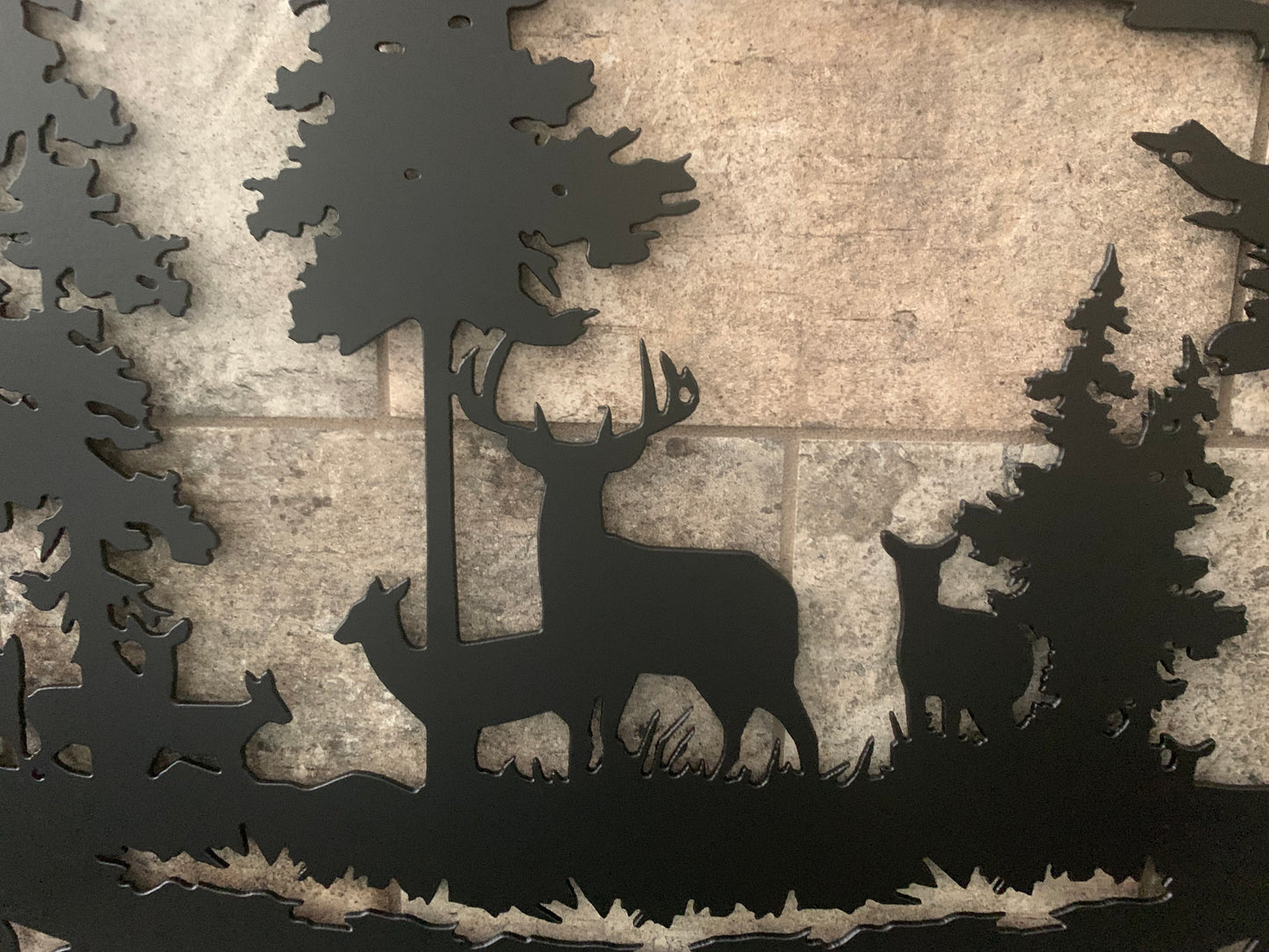 Custom Deer in the Woods Metal Family Name Property Sign