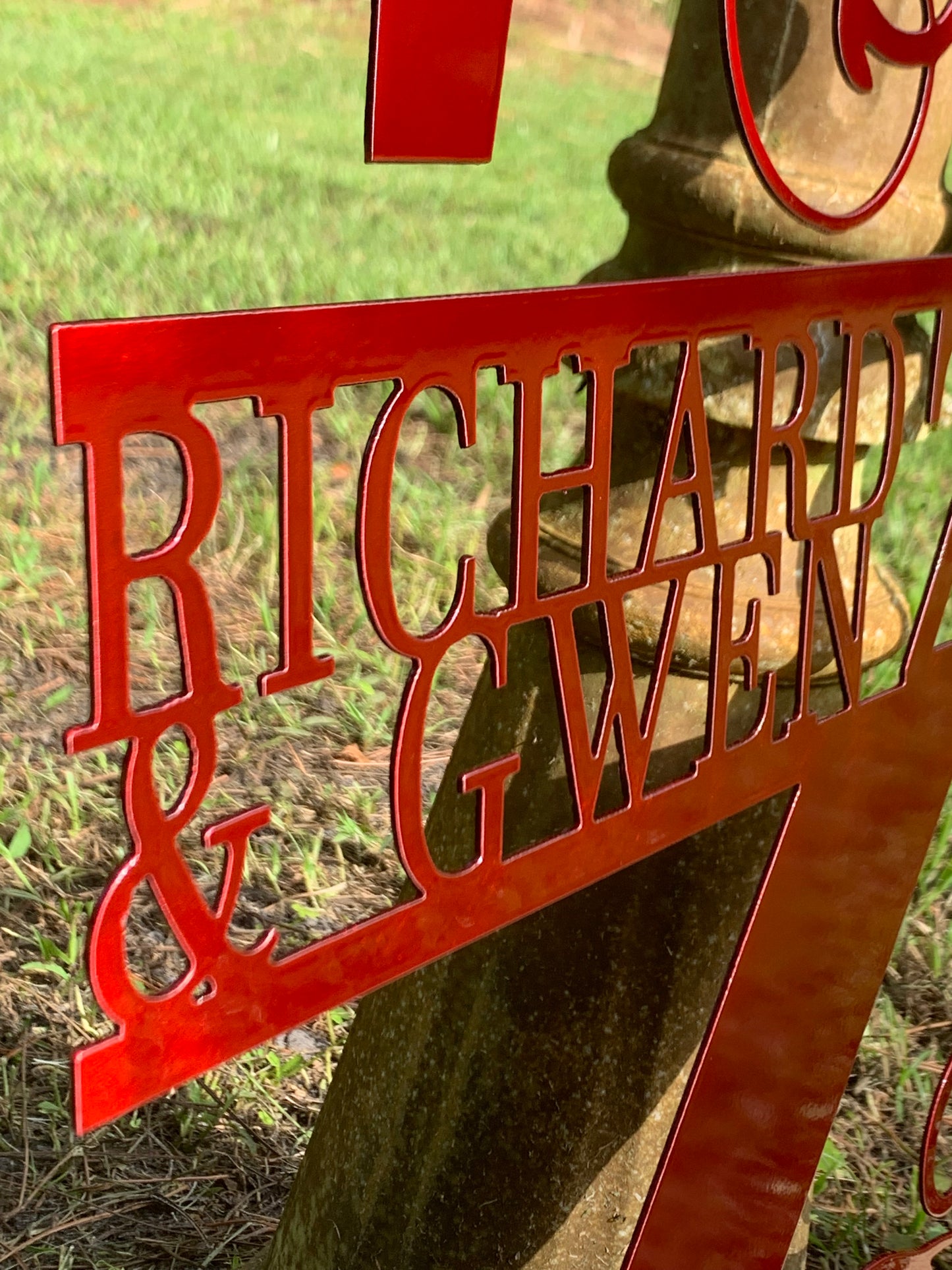 Custom Split Letter Z Metal First Names, Last Name and Establish Year Sign
