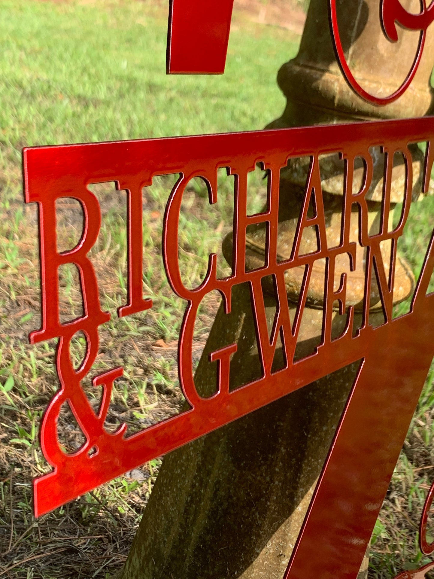 Custom Split Letter Z Metal Last Name Sign