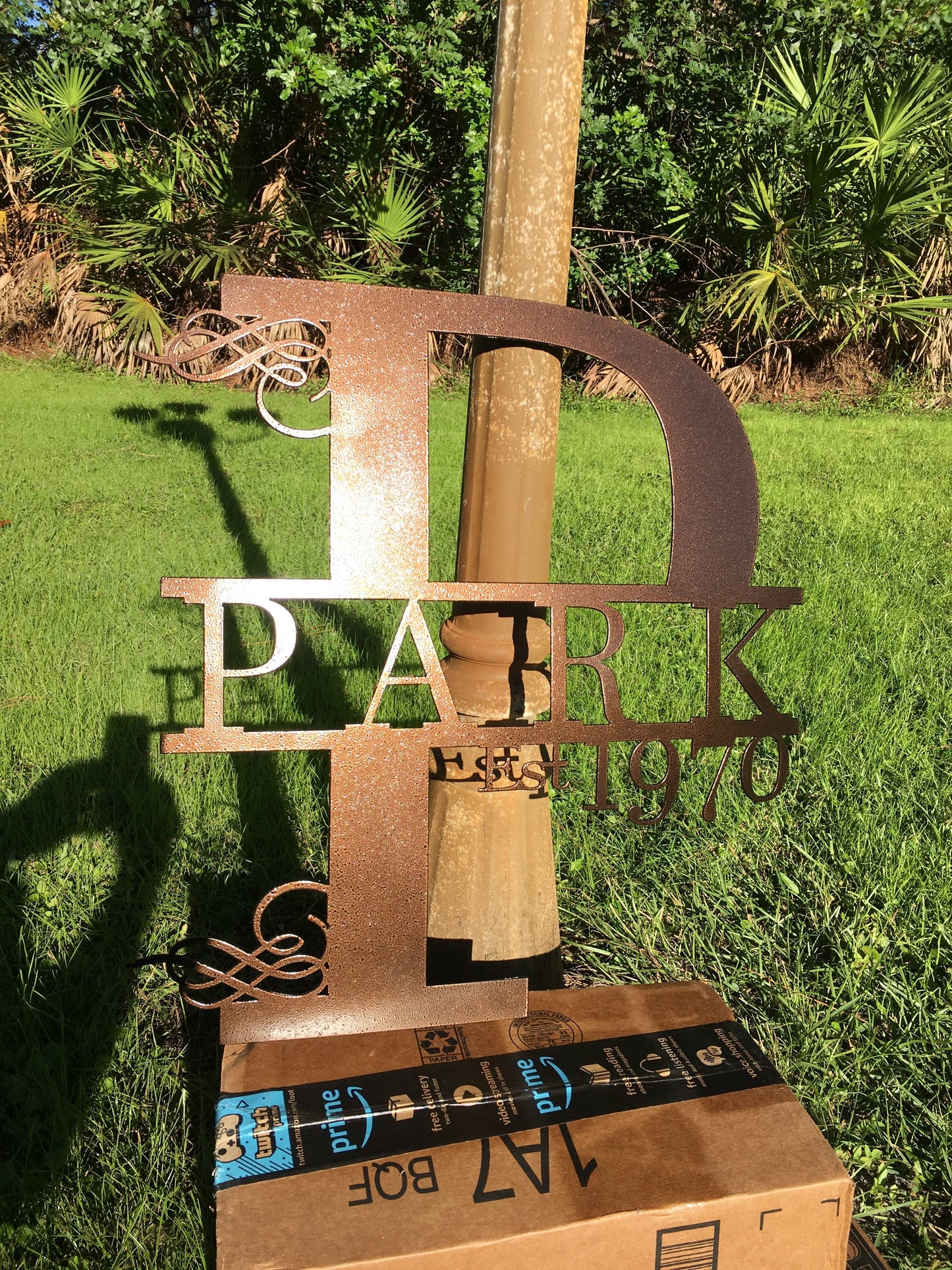 Custom Split Letter P Metal Last Name
