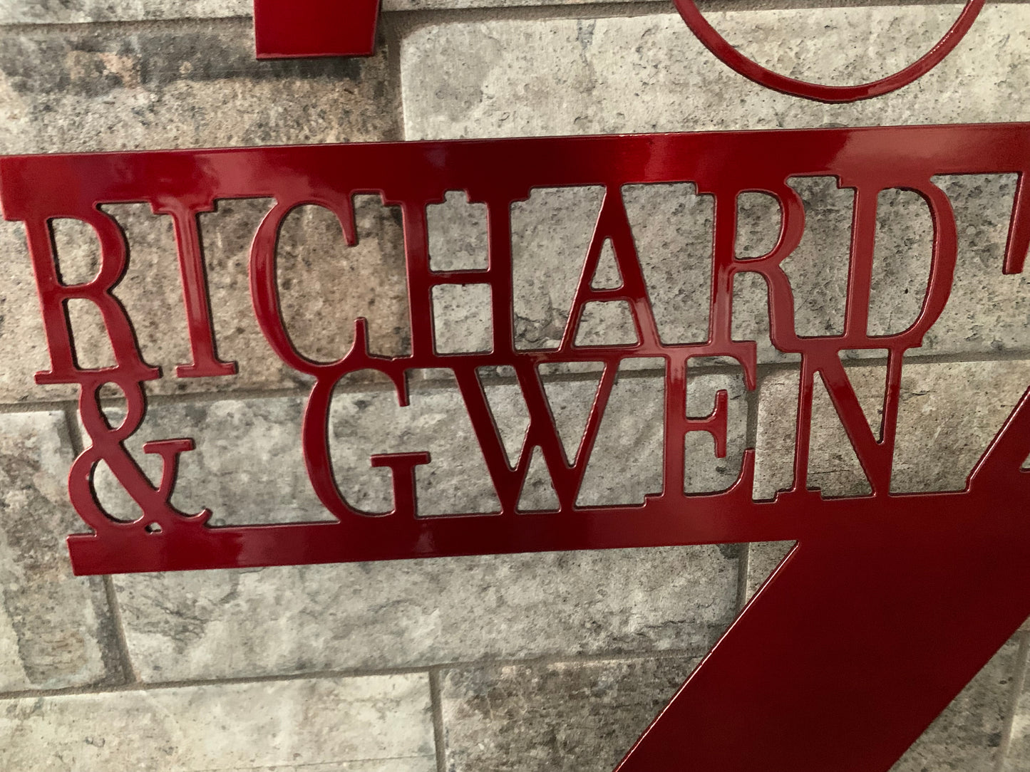 Custom Split Letter Z Metal First Names, Last Name and Establish Year Sign