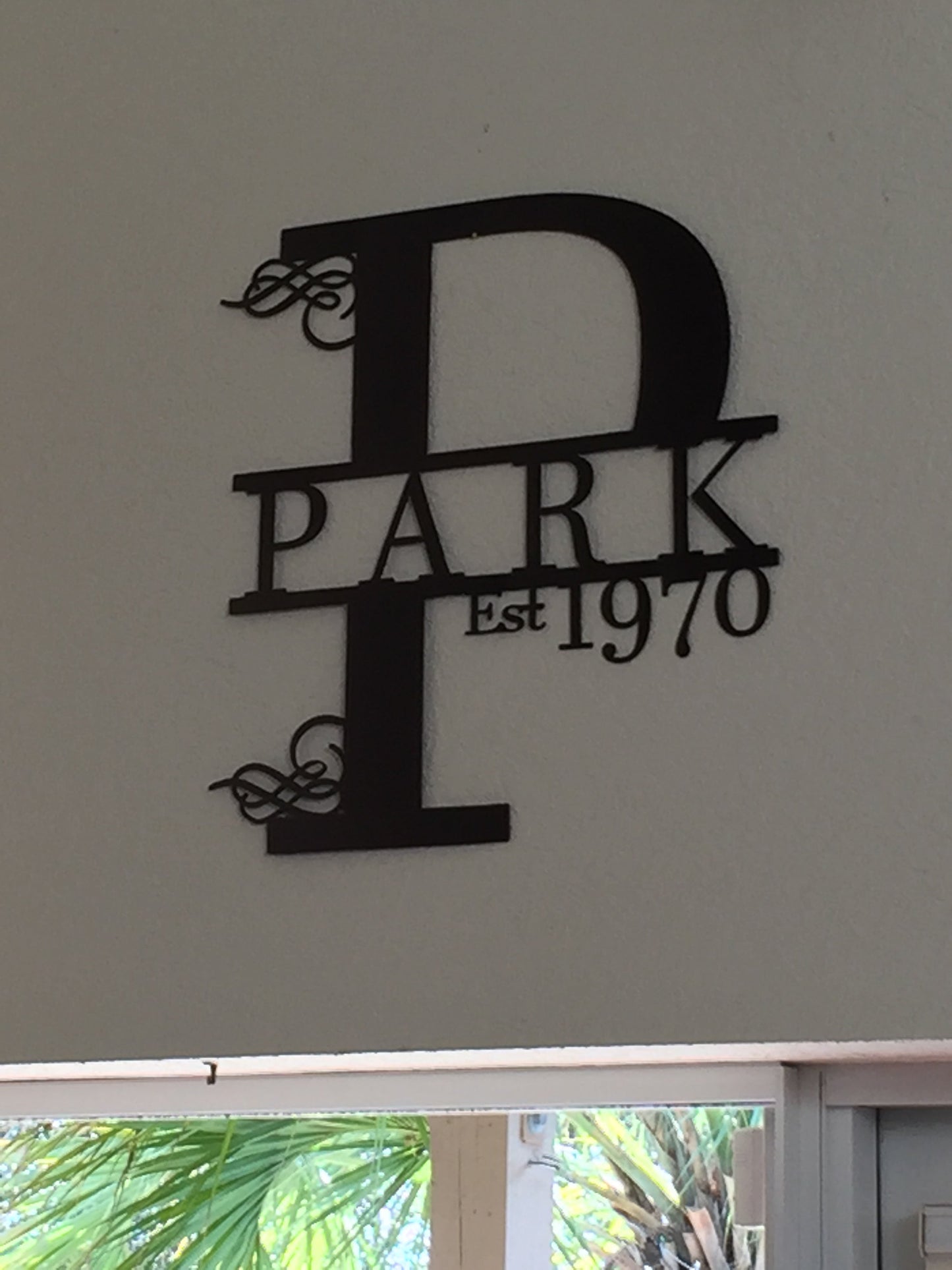 Custom Split Letter P Metal Last Name