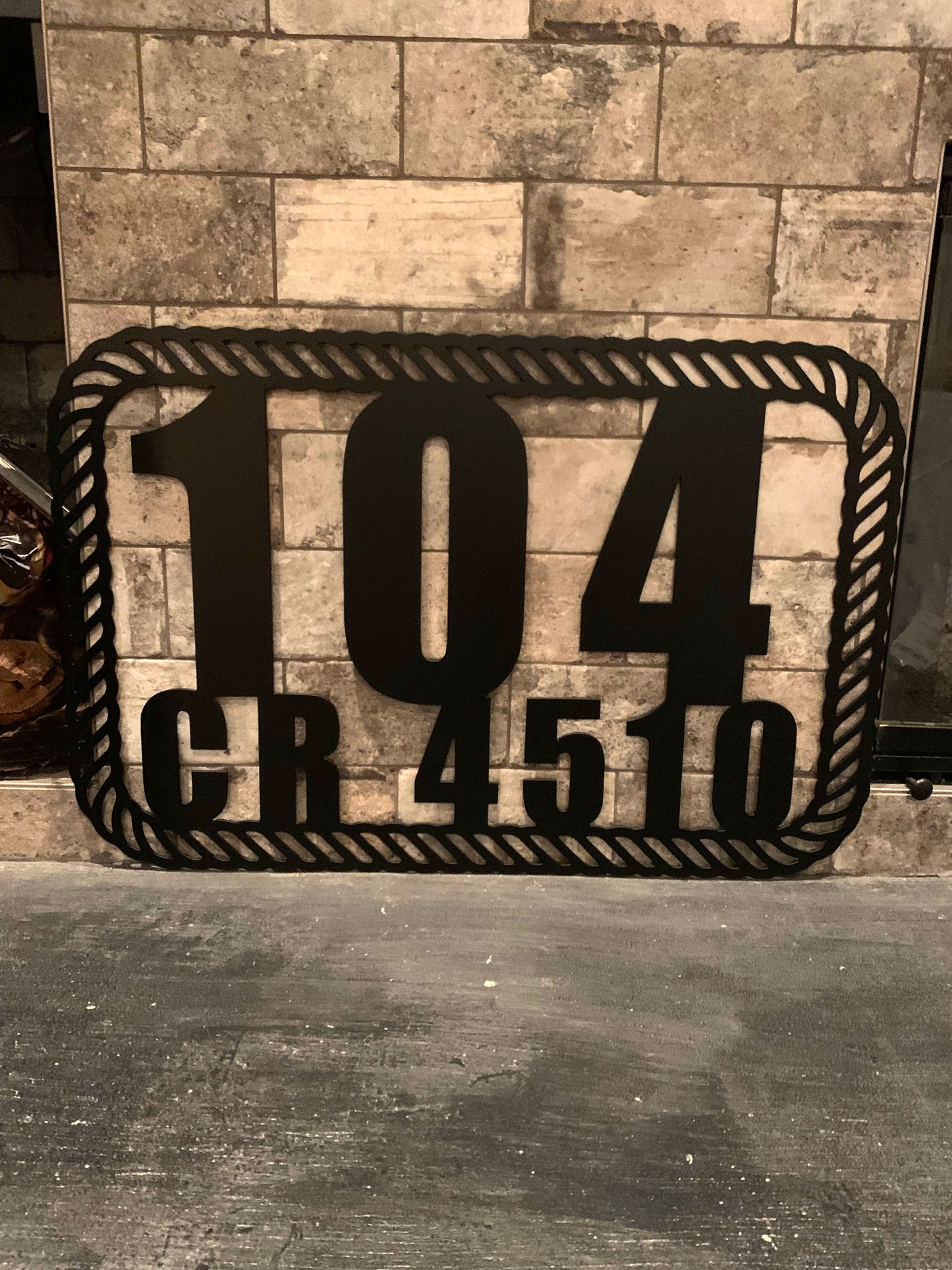 Custom Nautical Rope Metal Address Sign