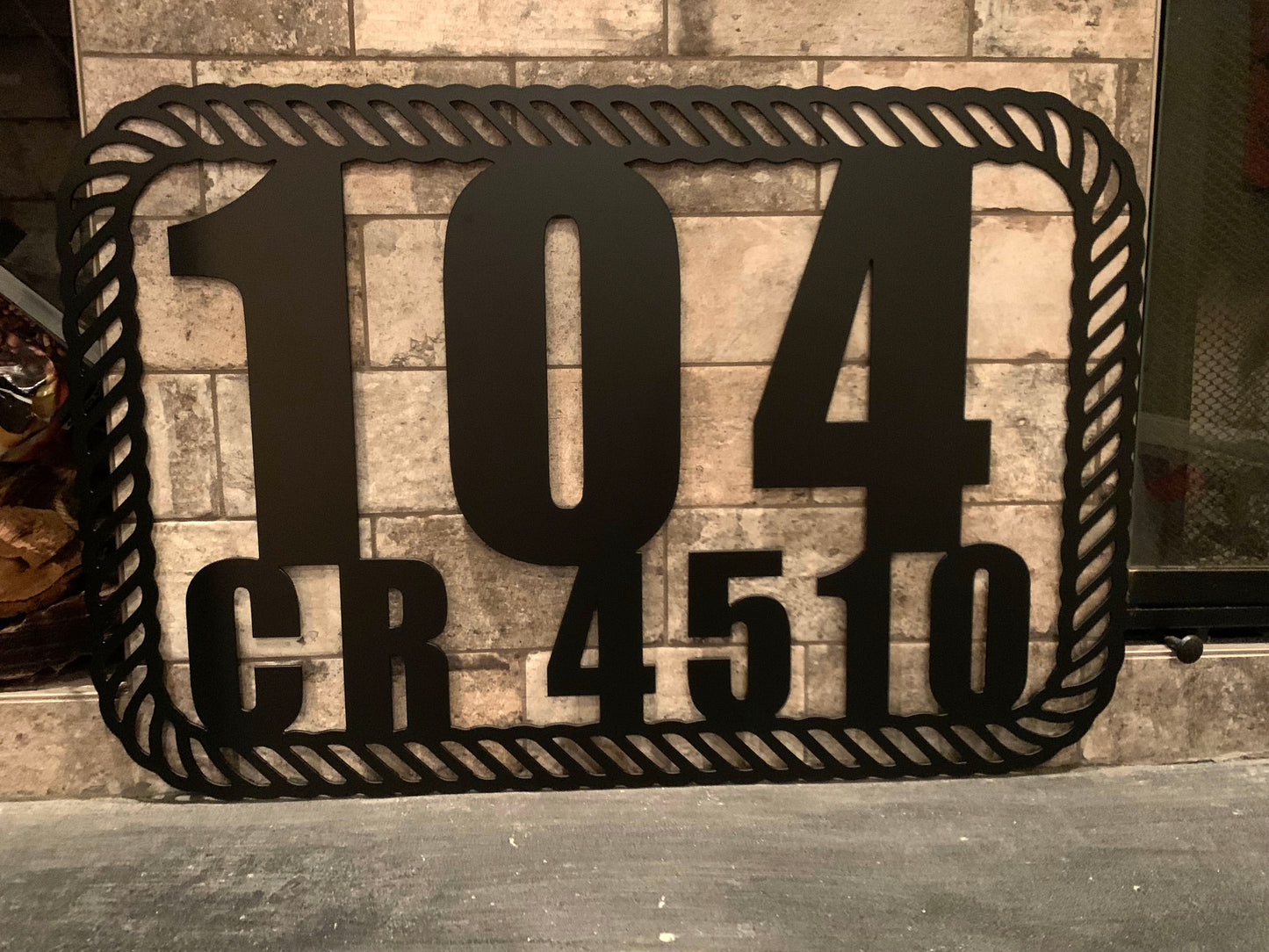 Custom Nautical Rope Metal Address Sign
