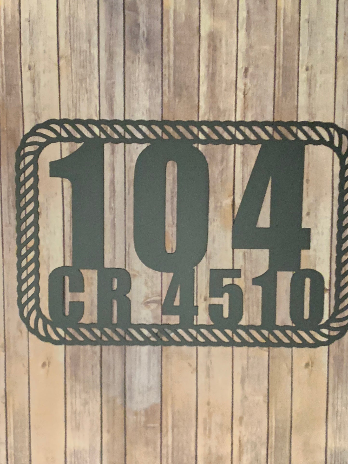 Custom Nautical Rope Metal Address Sign