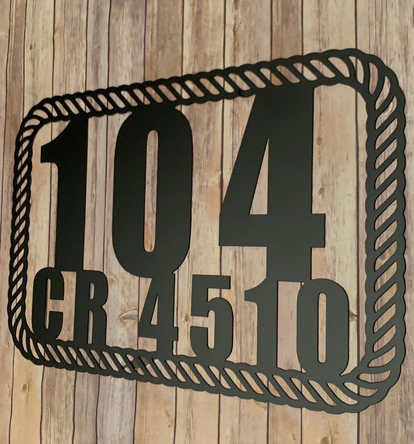 Custom Nautical Rope Metal Address Sign