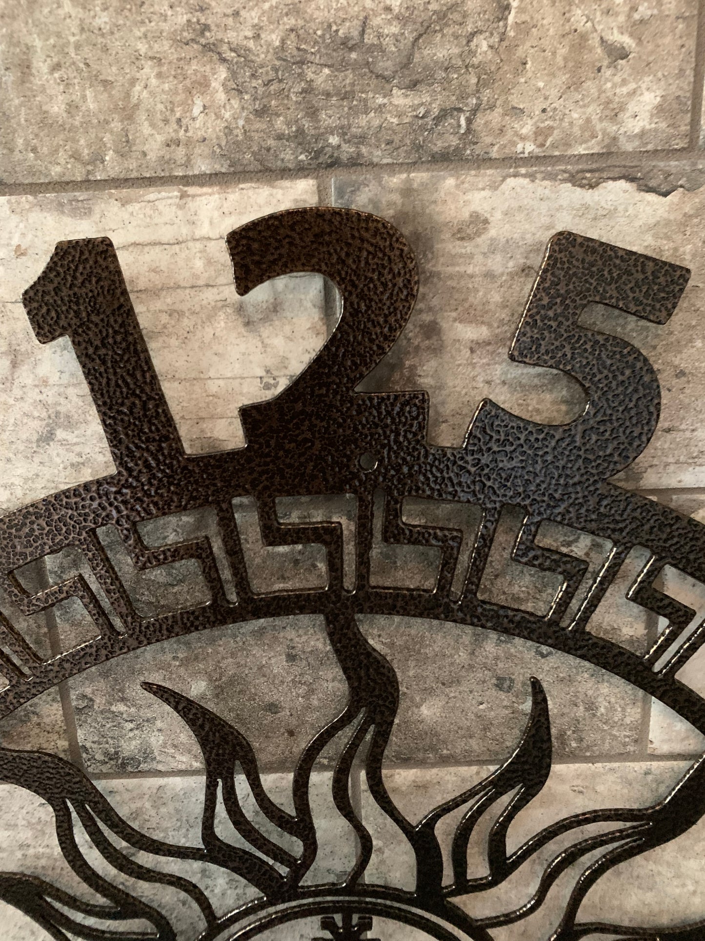 Custom Metal Aztec Sun Eye Address Sign