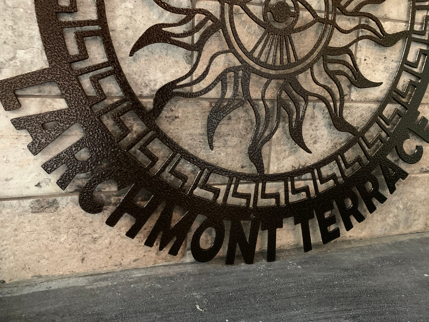 Custom Metal Aztec Sun Eye Address Sign