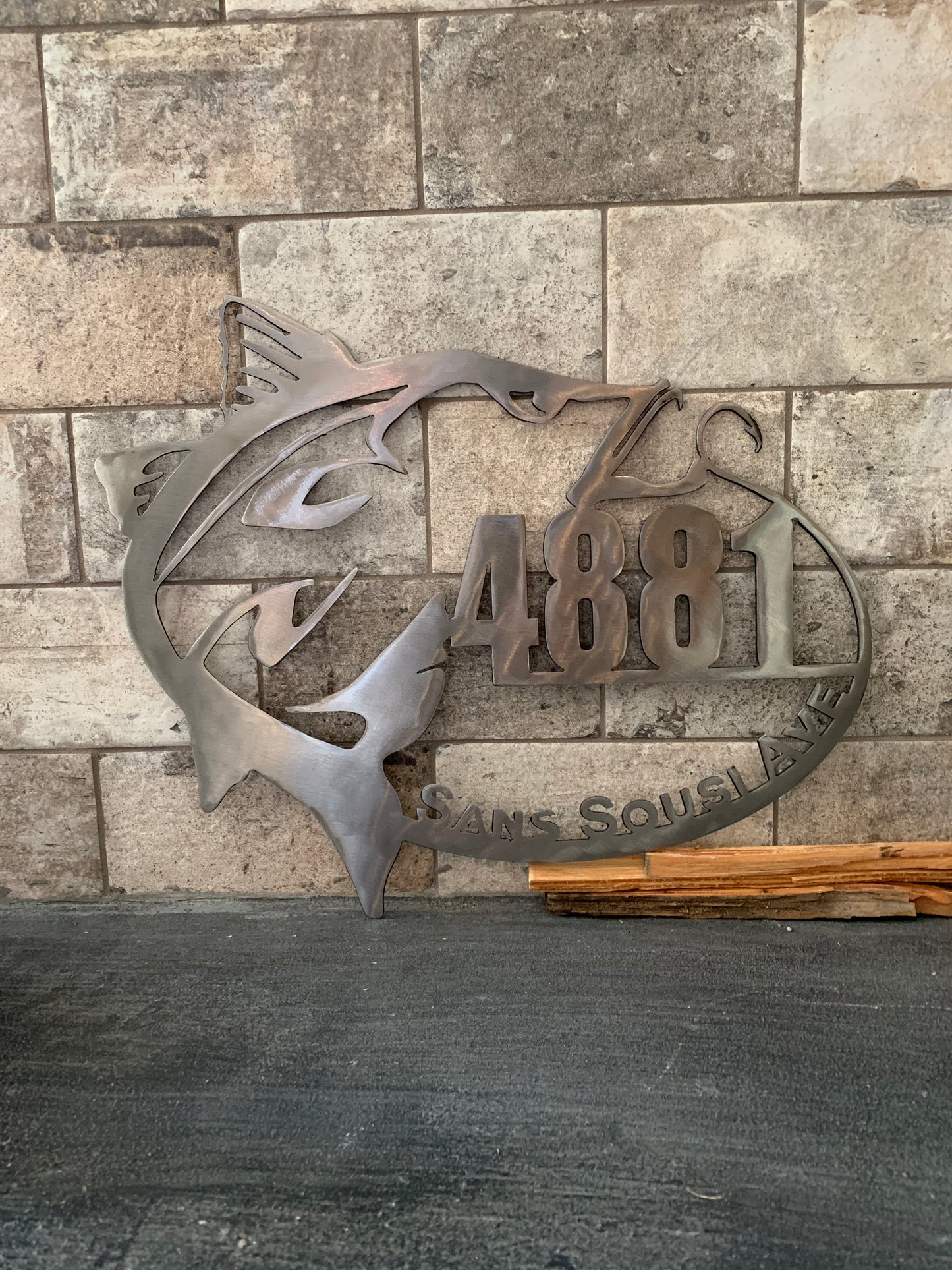 Custom Metal Snook Address Sign