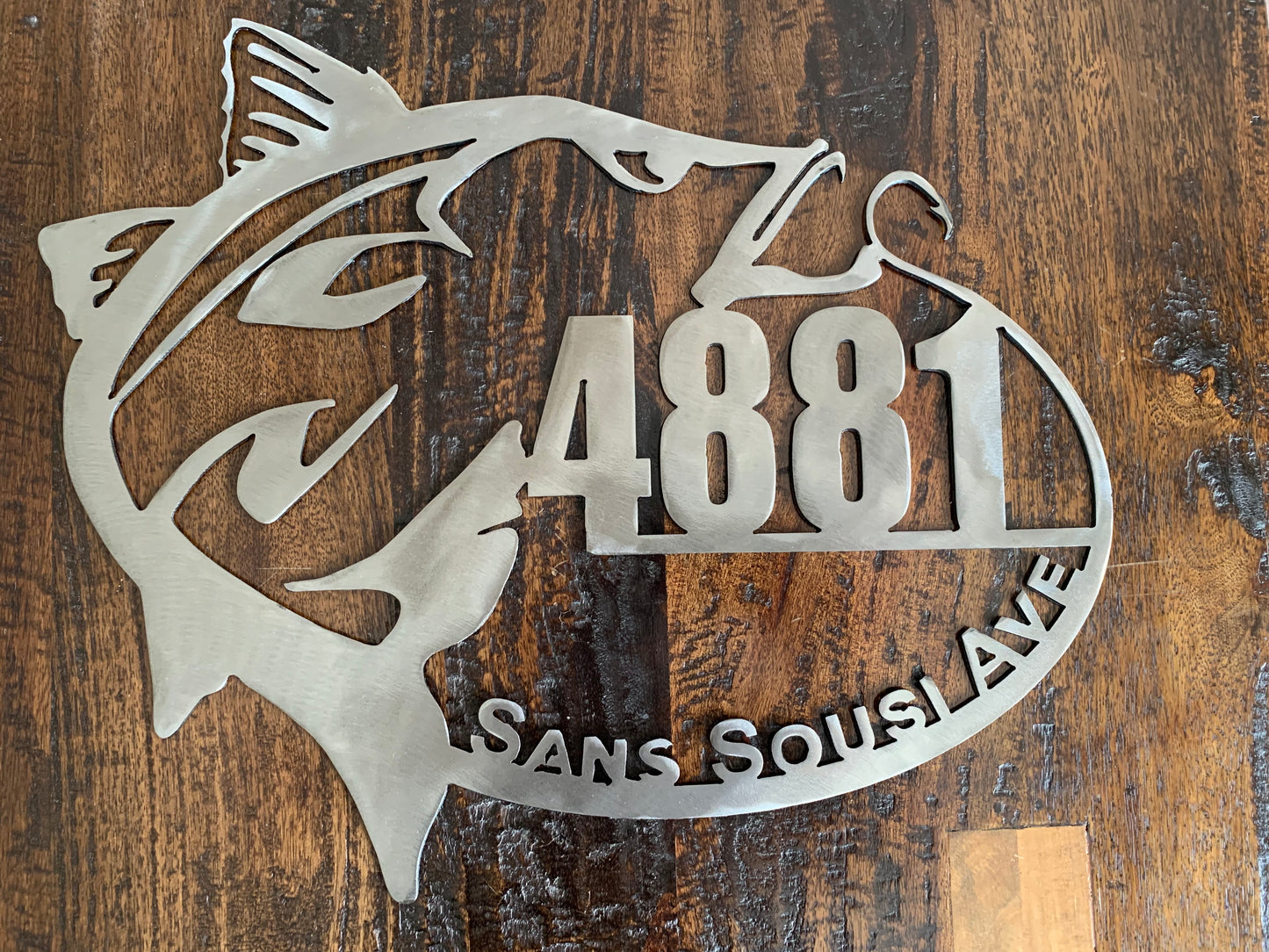 Custom Metal Snook Address Sign