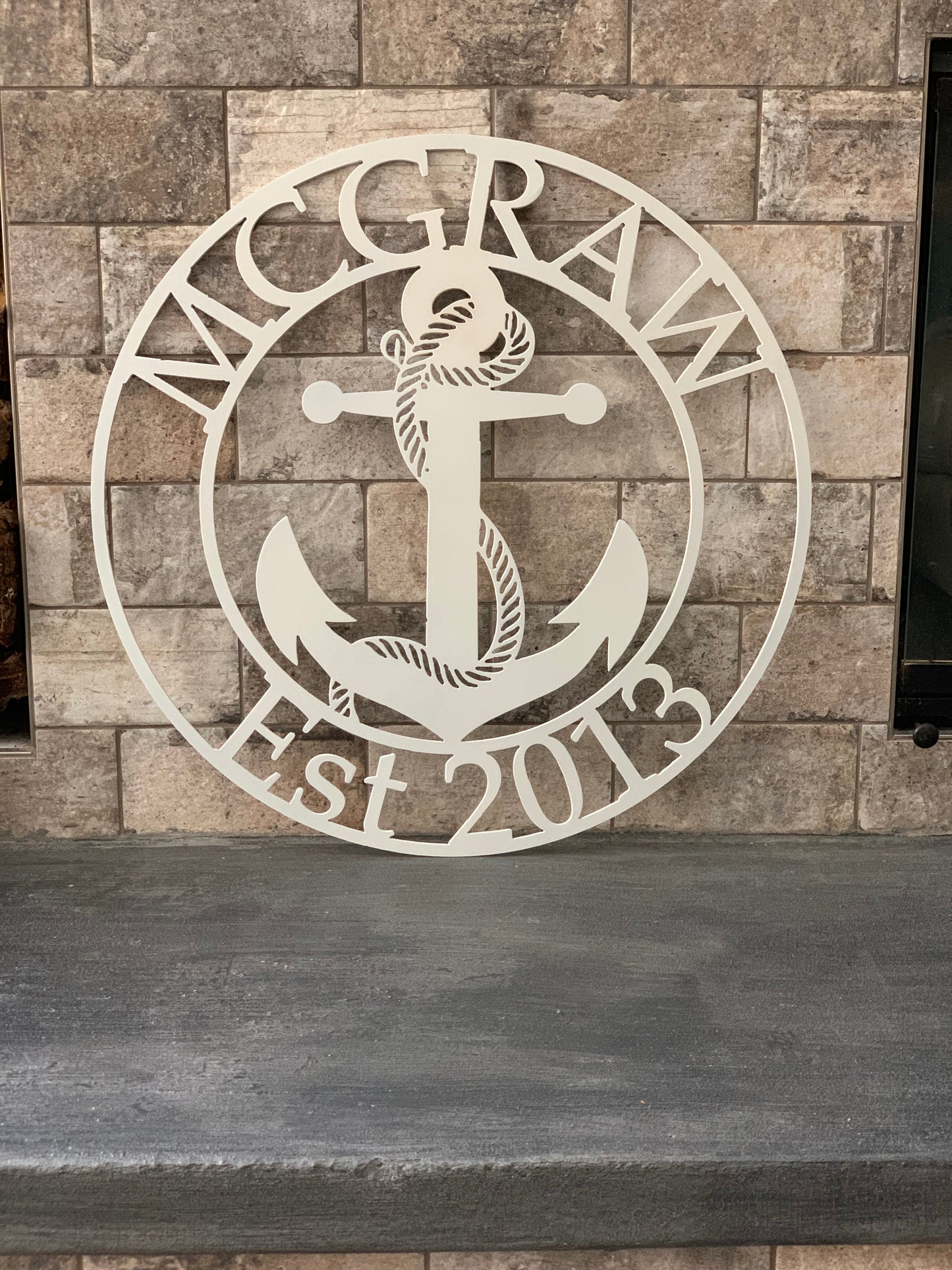 Custom Metal Anchor Name and Establish Year Sign
