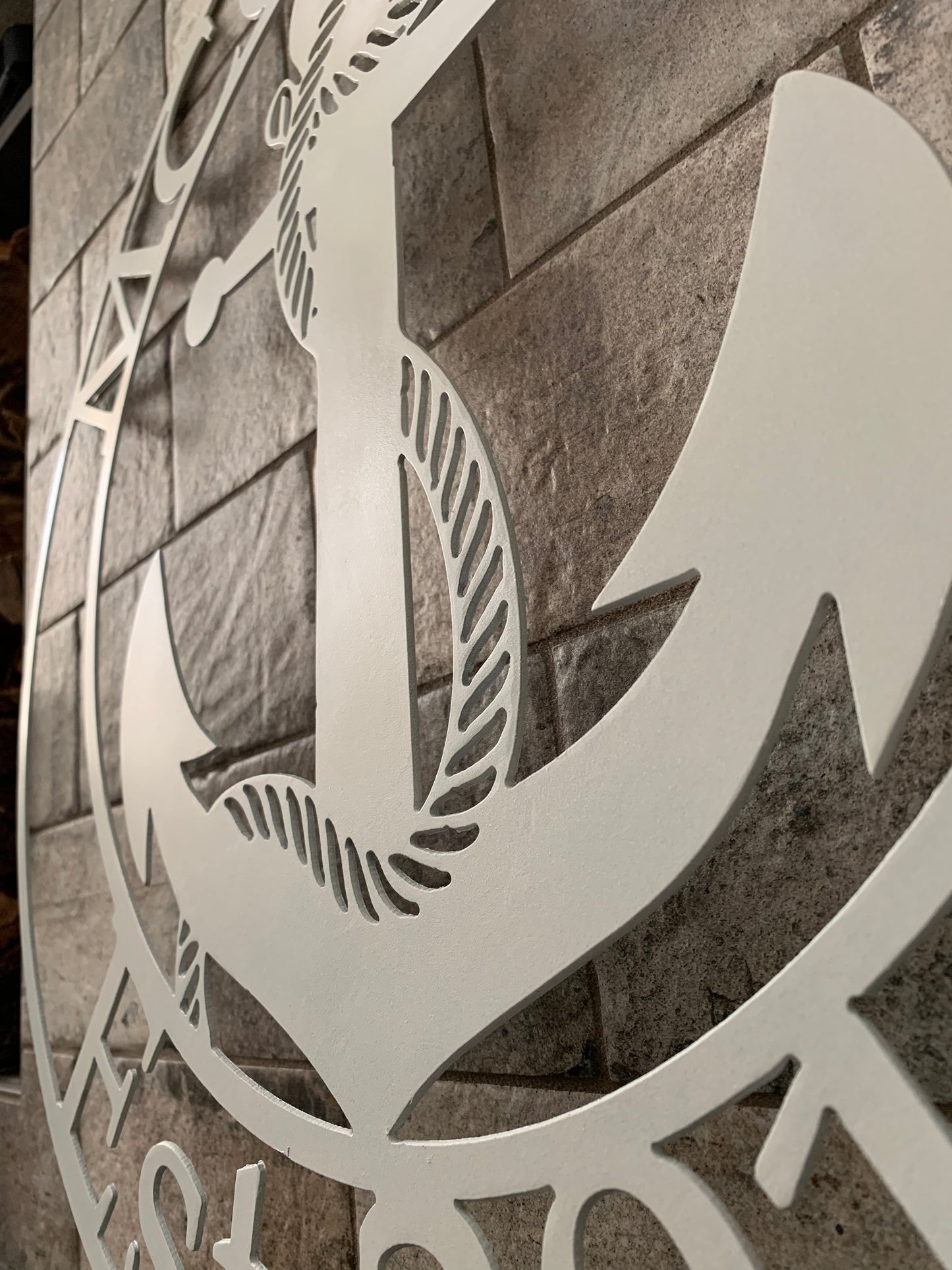Custom Metal Anchor Name and Establish Year Sign