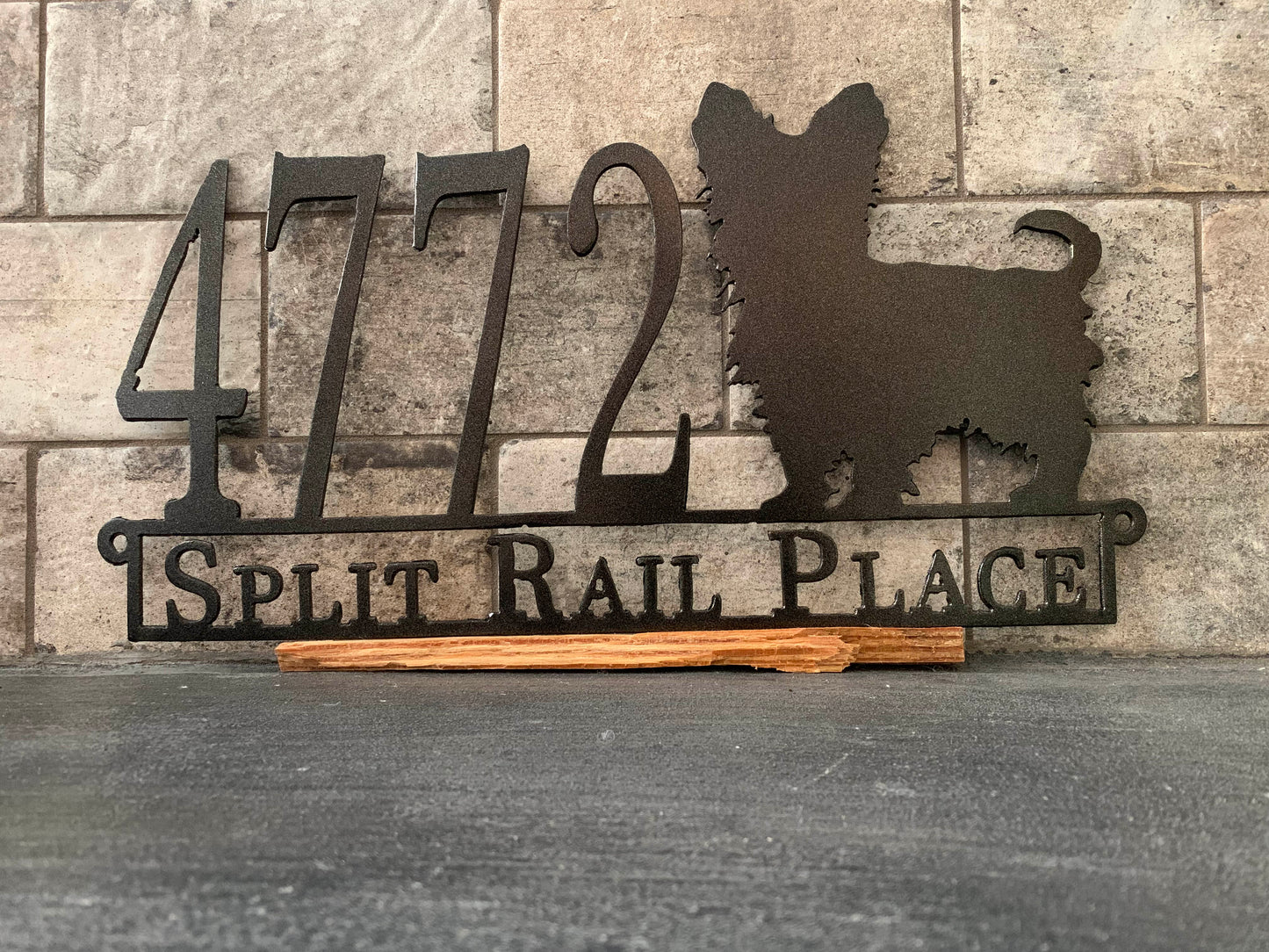 Custom Yorkshire Terrier Metal Address Sign