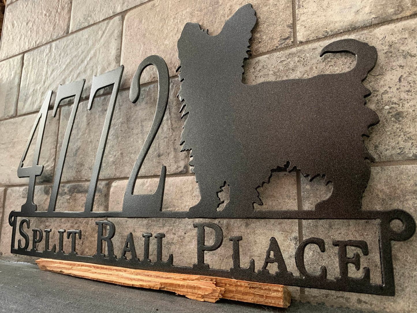 Custom Yorkshire Terrier Metal Address Sign