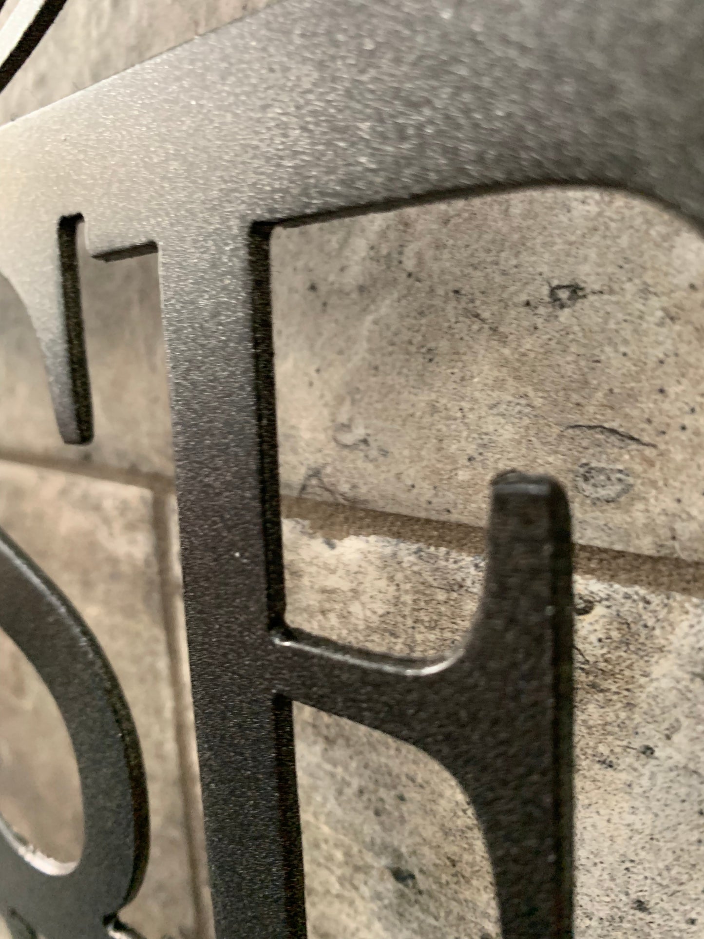Custom Split Letter N Metal Last Name Sign