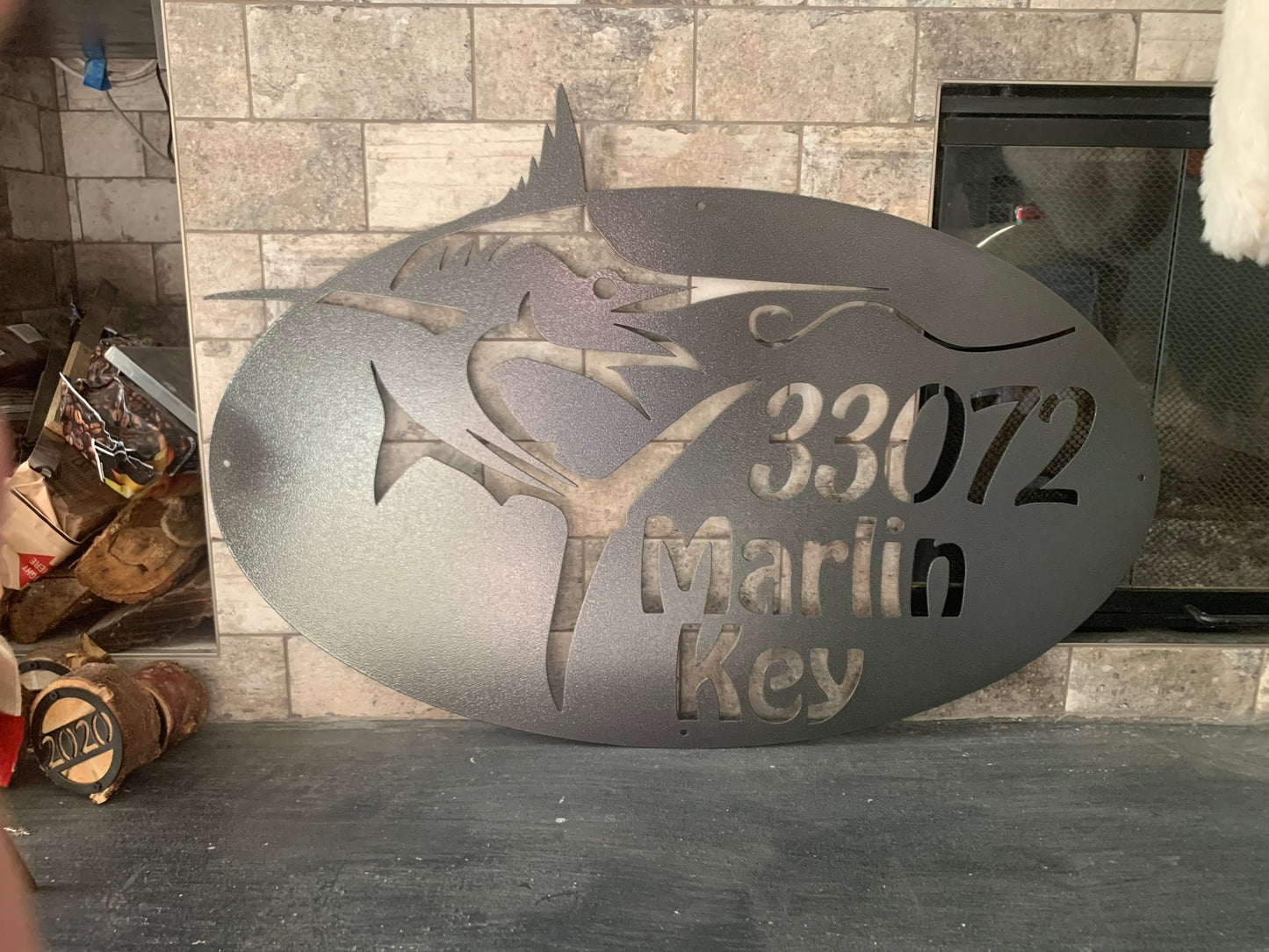 Custom Metal Marlin Address Sign