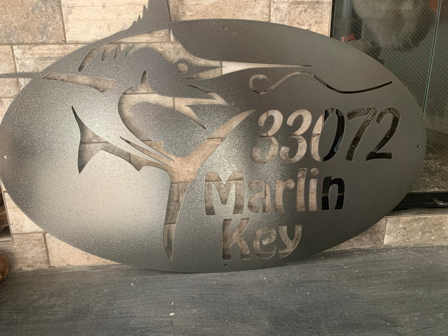 Custom Metal Marlin Address Sign