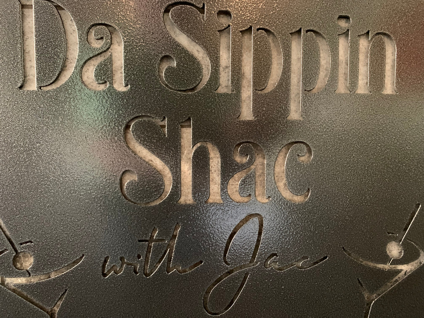 Custom She Shed Martini with EST Year Sign
