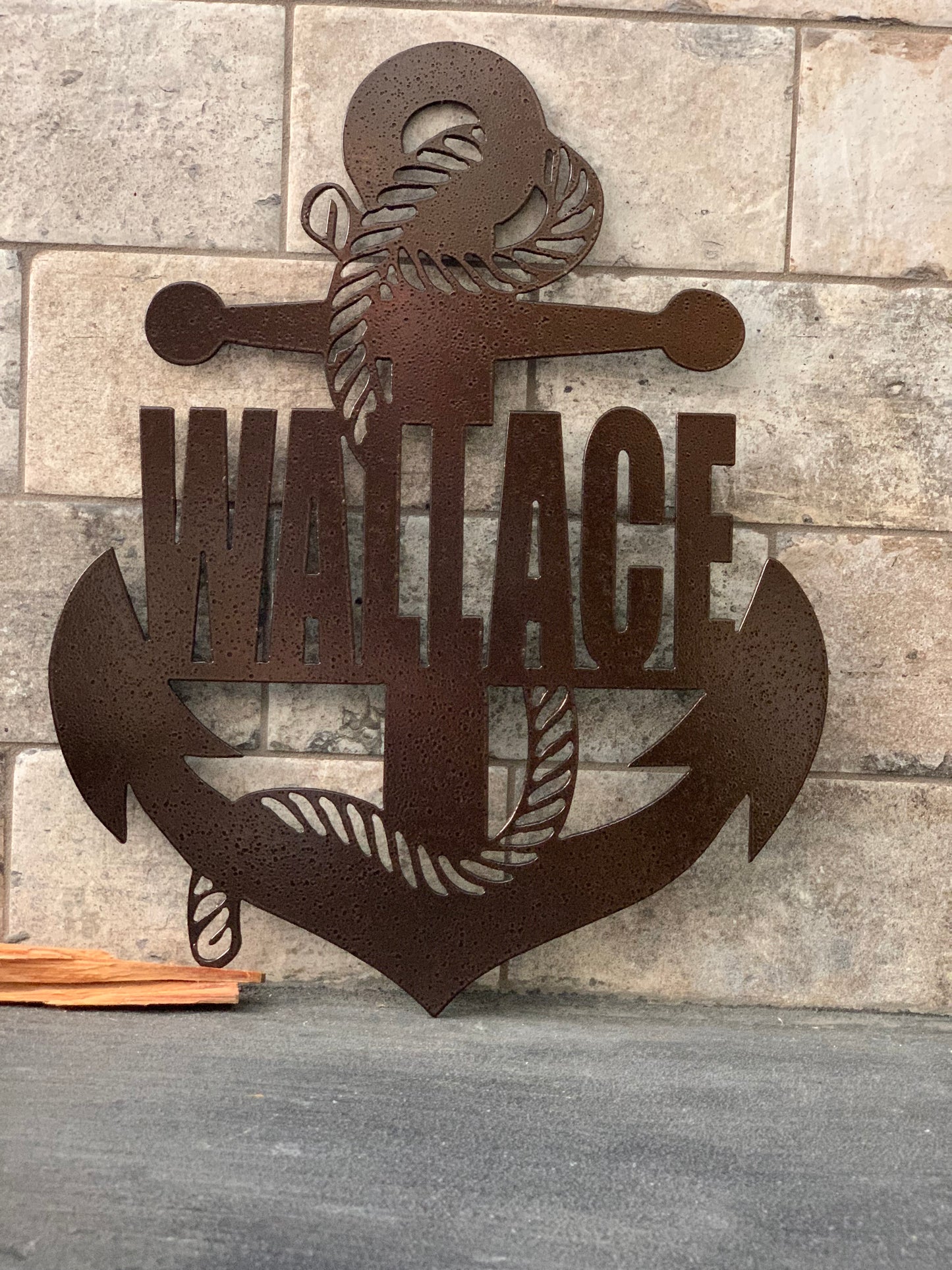 Custom Vertical Large Anchor Metal Name Sign