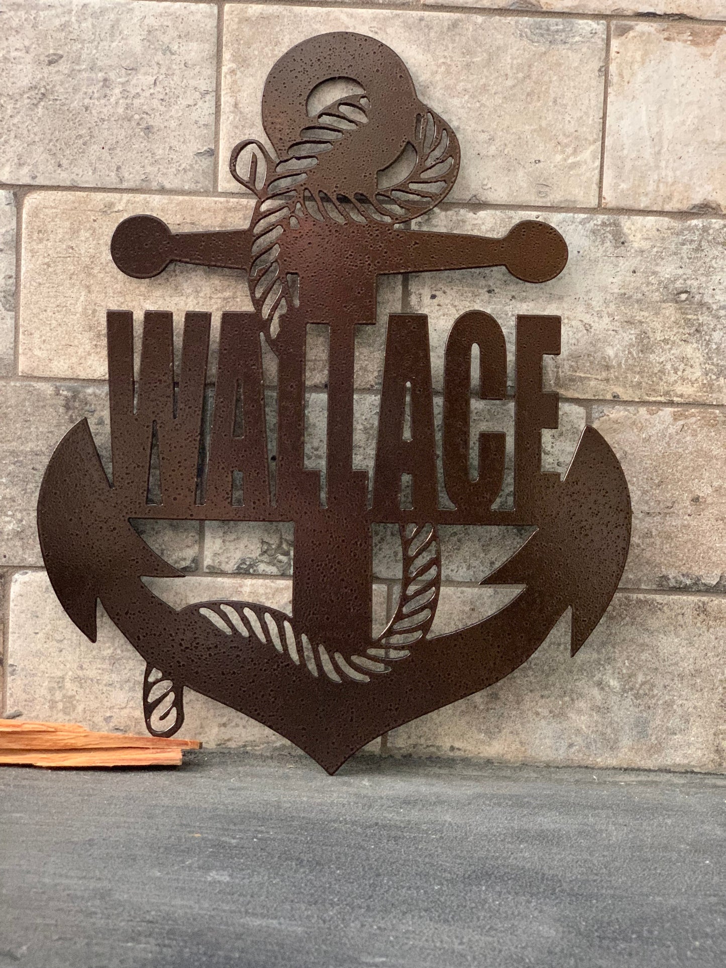 Custom Small Vertical Anchor Metal Name Sign