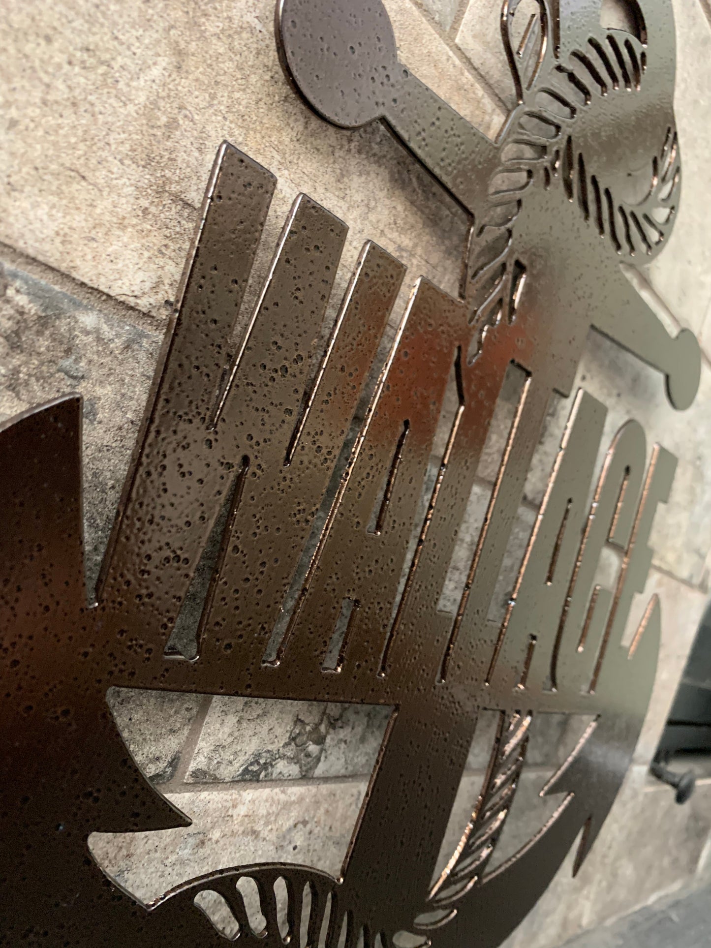 Custom Small Vertical Anchor Metal Name Sign