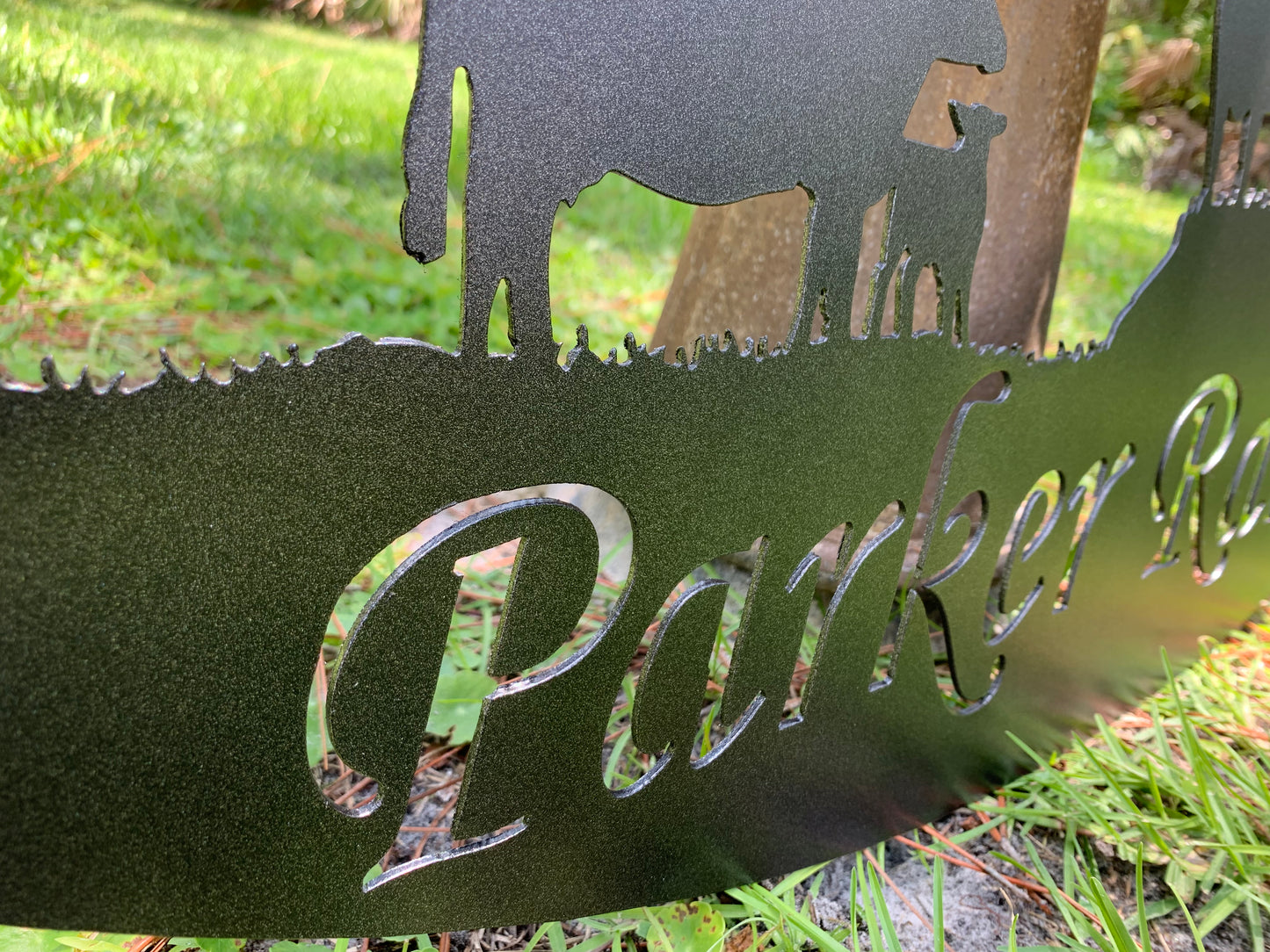 Cow field Ranch Name Sign