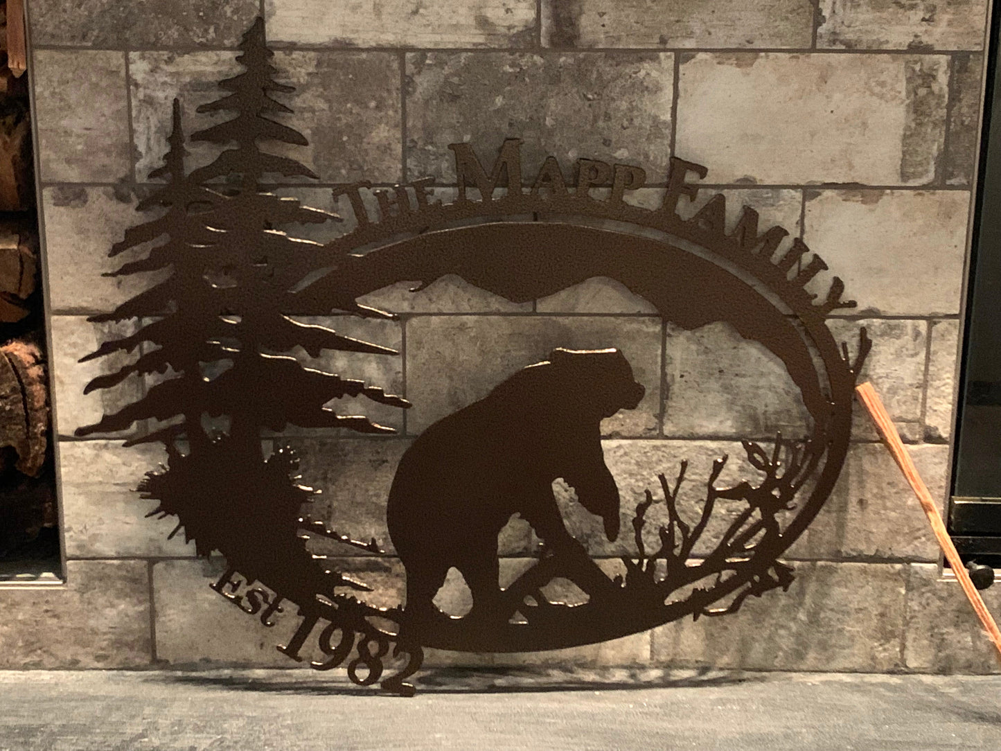 Custom Metal Dancing Bear Property Name and Establish Year Sign