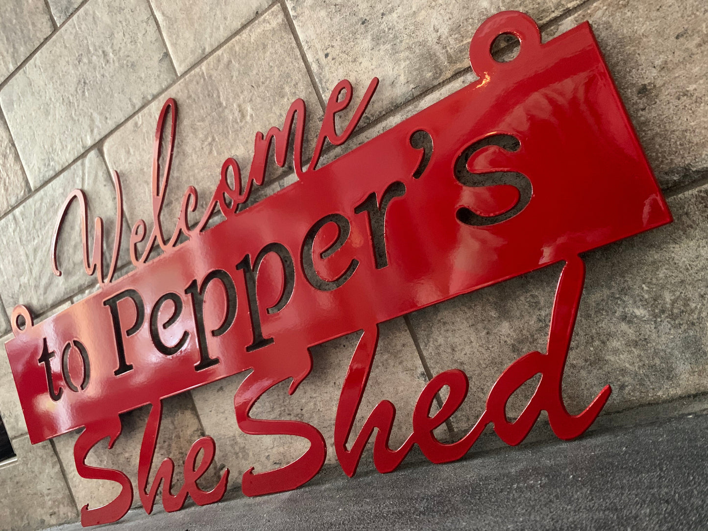 Custom Circle She Shed Name Sign
