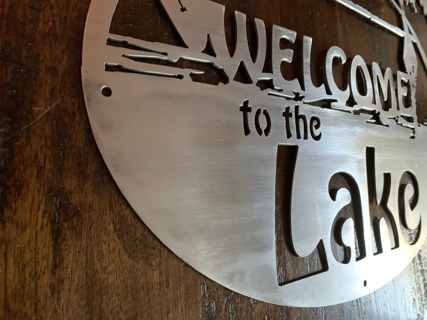 Custom Metal Bass Cypress Welcome Name Sign