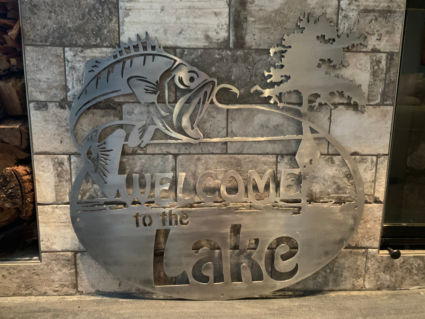 Bass Cypress Tree Welcome to the Lake Property Sign