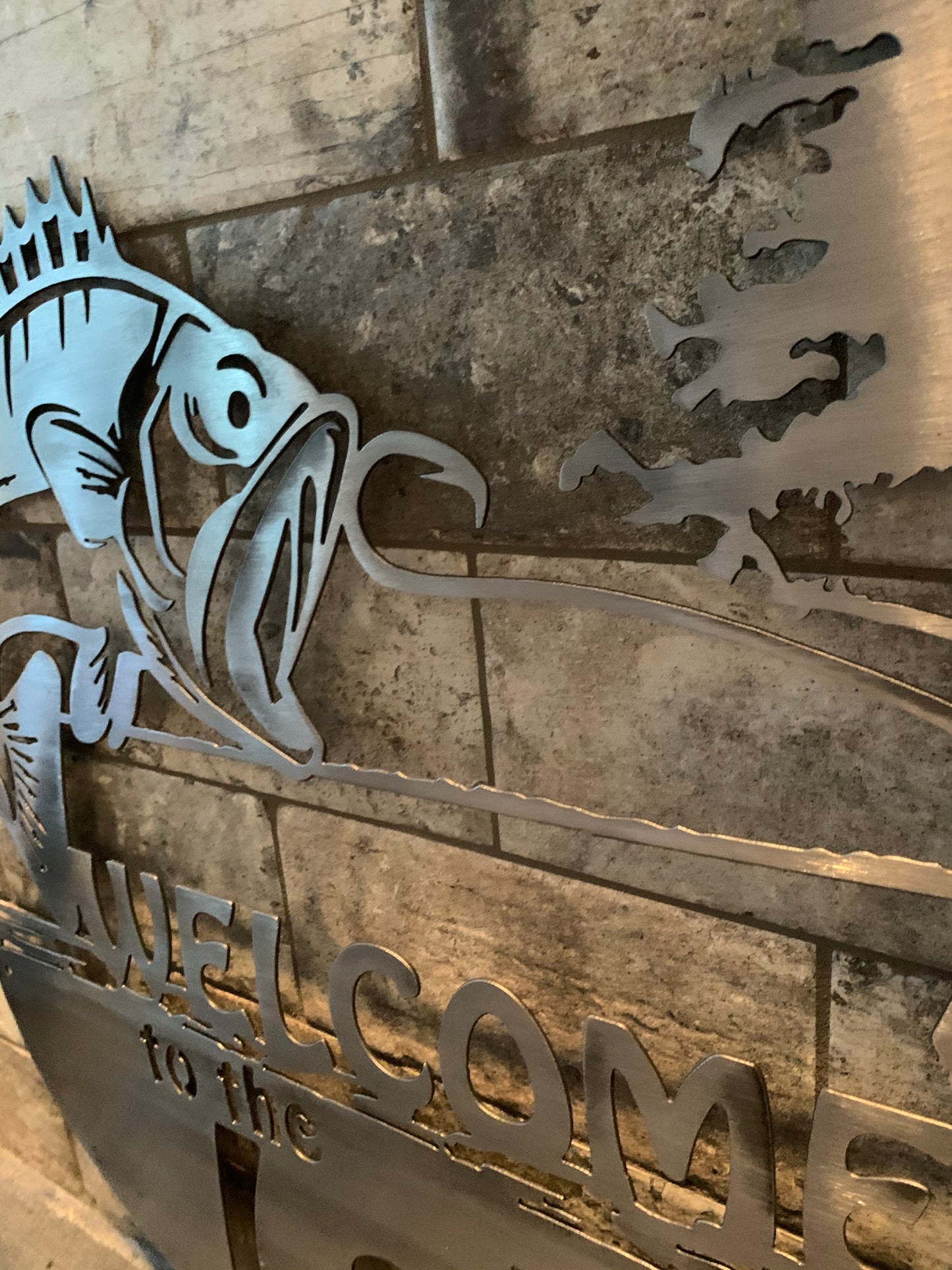 Bass Cypress Tree Welcome to the Lake Property Sign