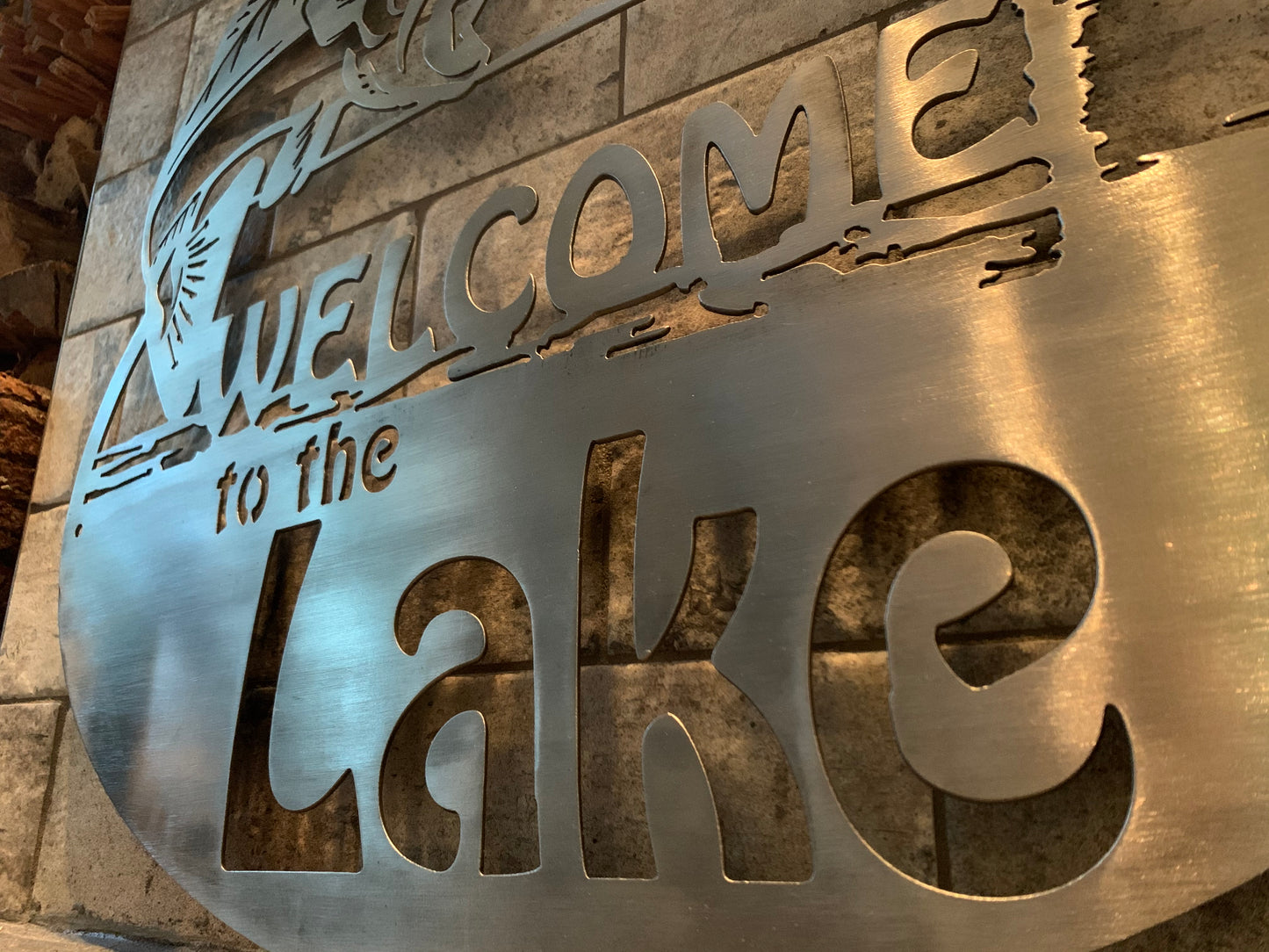 Bass Cypress Tree Welcome to the Lake Property Sign